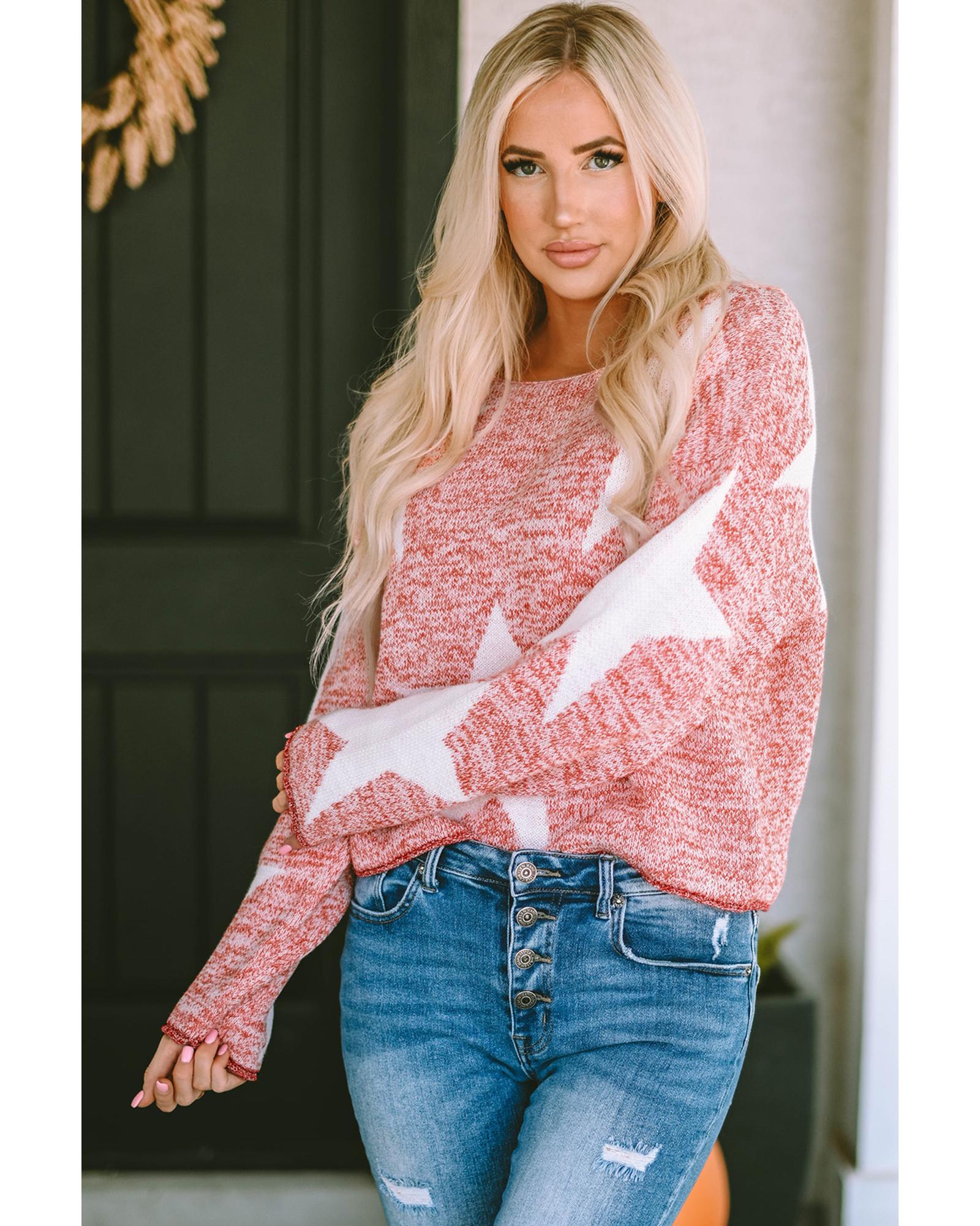 V539-AZEXDC2723061-3-L-202506132111-00 Big Star Spangled Casual Knit Sweater - L - Image 1