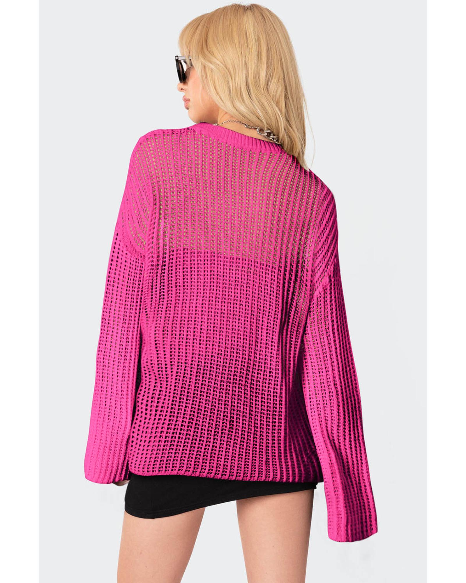 V539-AZEXDC2723220-6-L-202508282325-00 Rose Seeing Stars Oversized Sweater - L - Image 1