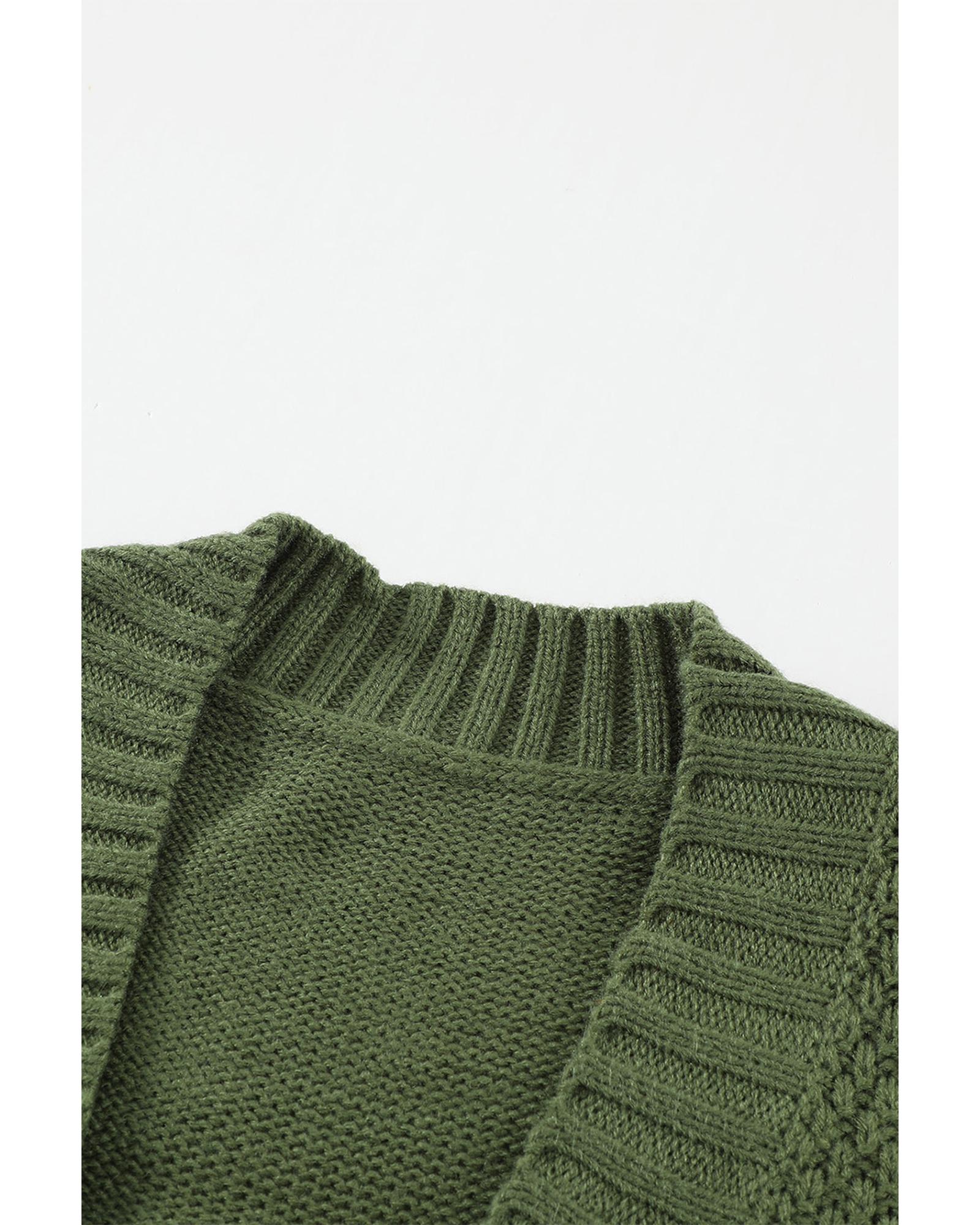 V539-AZEXDC27837-9XL-202508281935-00 Green Front Pocket and Buttons Closure Cardigan - XL - Image 1