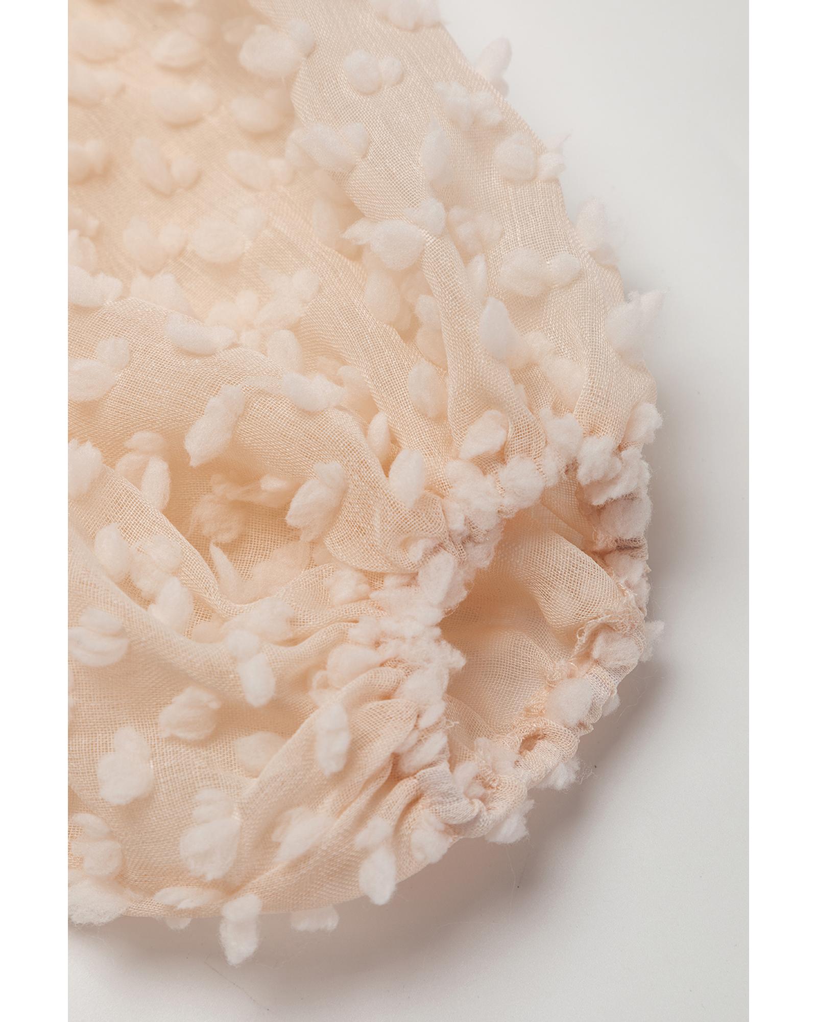 V539-AZEXDC6119008-P15-S-202506141415-00 Beige Embellished Puff Sleeve Tiered A-line Dress - S - Image 1