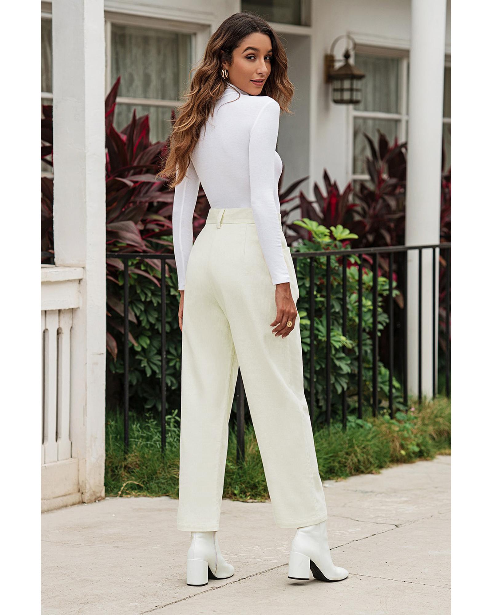 V539-AZEXDC7711218-15-8-202508251640-00 Azura Exchange Corduroy High Waist Straight Leg Pants - 8 US - Image 1