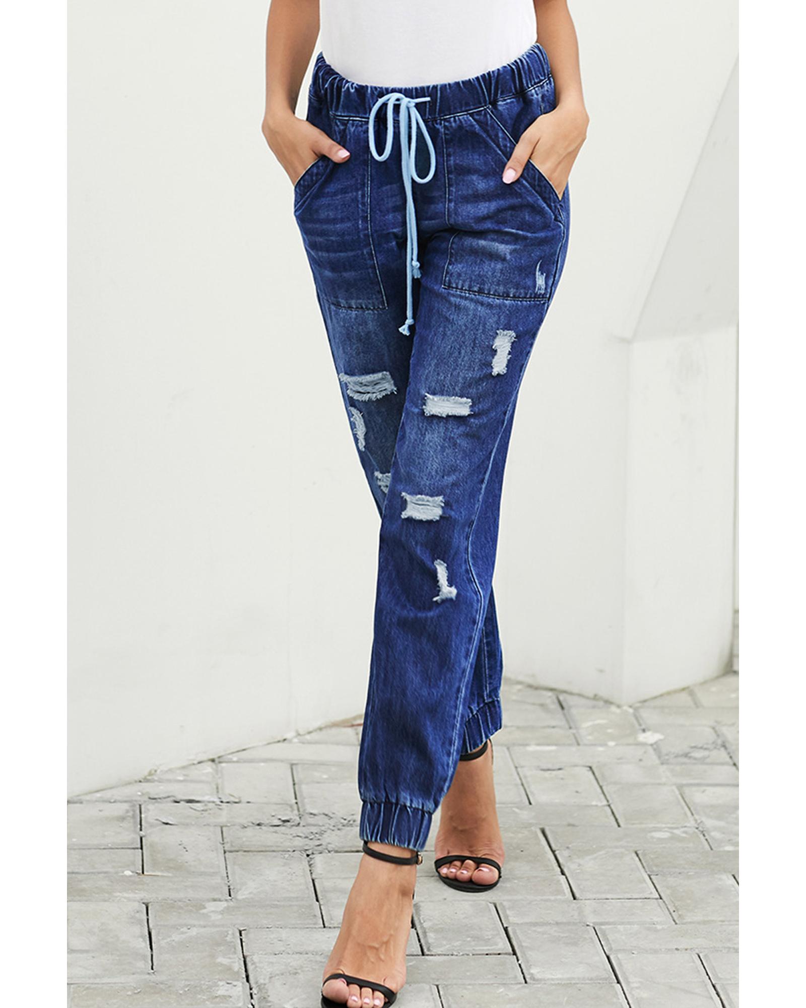 V539-AZEXDC786187-5-S-202508261650-00 Azura Exchange Drawstring Pocketed Joggers - S - Image 1