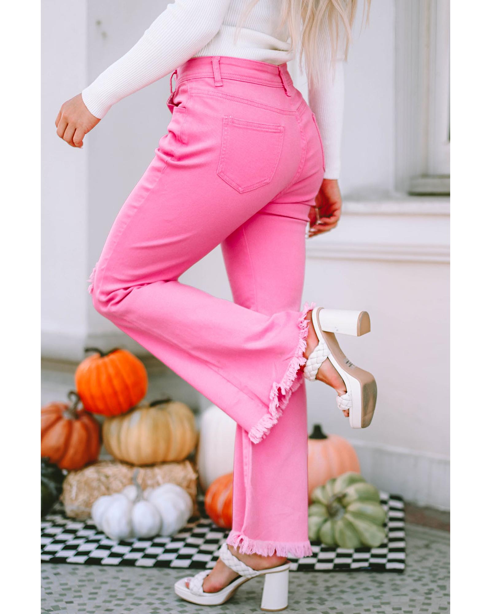 V539-AZEXDC7873410-10-12-202508260045-00 Azura Exchange Vintage Flare Leg Ripped Raw Hem Jeans - 12 US - Image 1