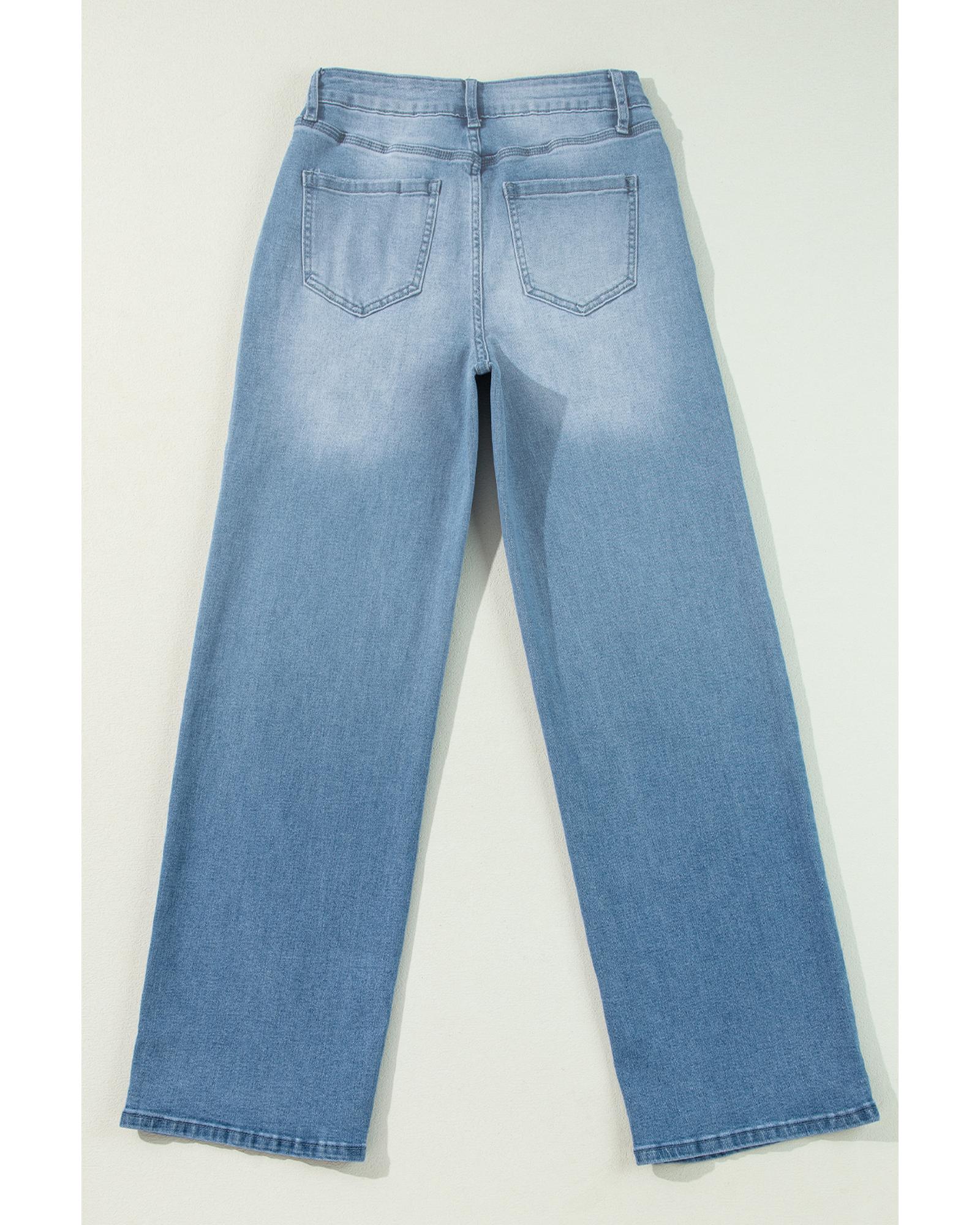 V539-AZEXDC7875124-P1204-10-202508300935-00 Myosotis High Rise Shift Slit Leg Straight Jeans - 10 US - Image 1