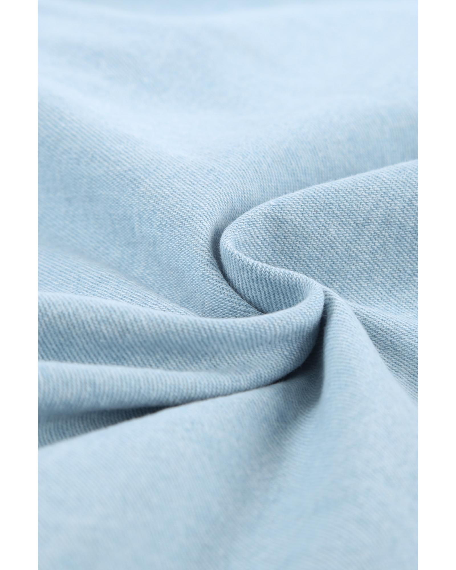 V539-AZEXDC8511345-4-2XL-202508301035-00 Sky Blue Contrast Leopard Denim Jacket - 2XL - Image 1