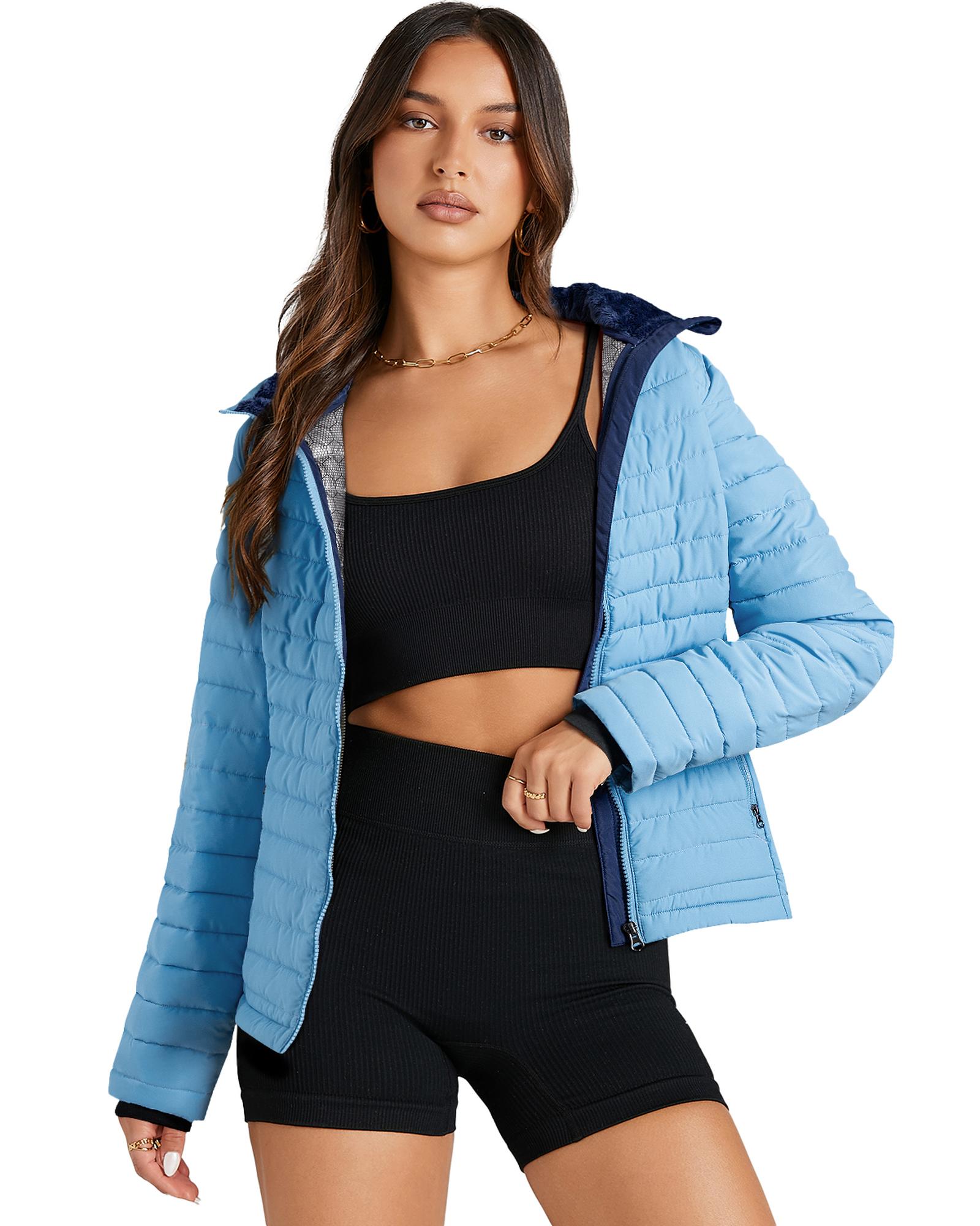 V539-AZEXDC856225-P1204-XL-202508311435-00 Myosotis Solid Color Quilted Zip-up Puffer Jacket - XL - Image 1
