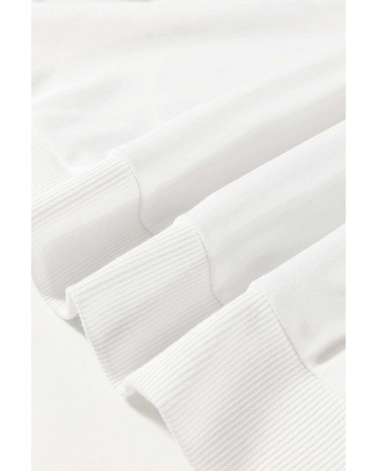 V539-AZEXPL25225975-P1-3X-202508311115-00 White Plus Size Colorful Striped Drop Shoulder Loose Sweatshirt - 3X - Image 1