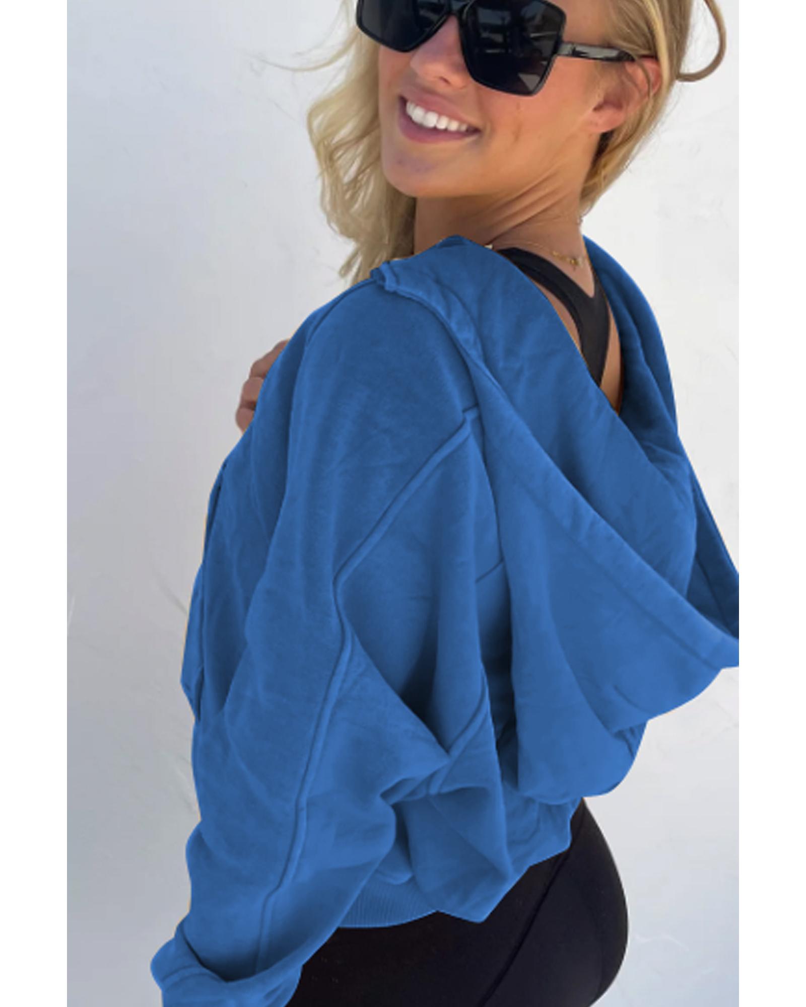 V539-AZEXPL253329-P105-2X-202508310835-00 Bluing Plus Size Mineral Wash Zip up Hoodie - 2X - Image 1