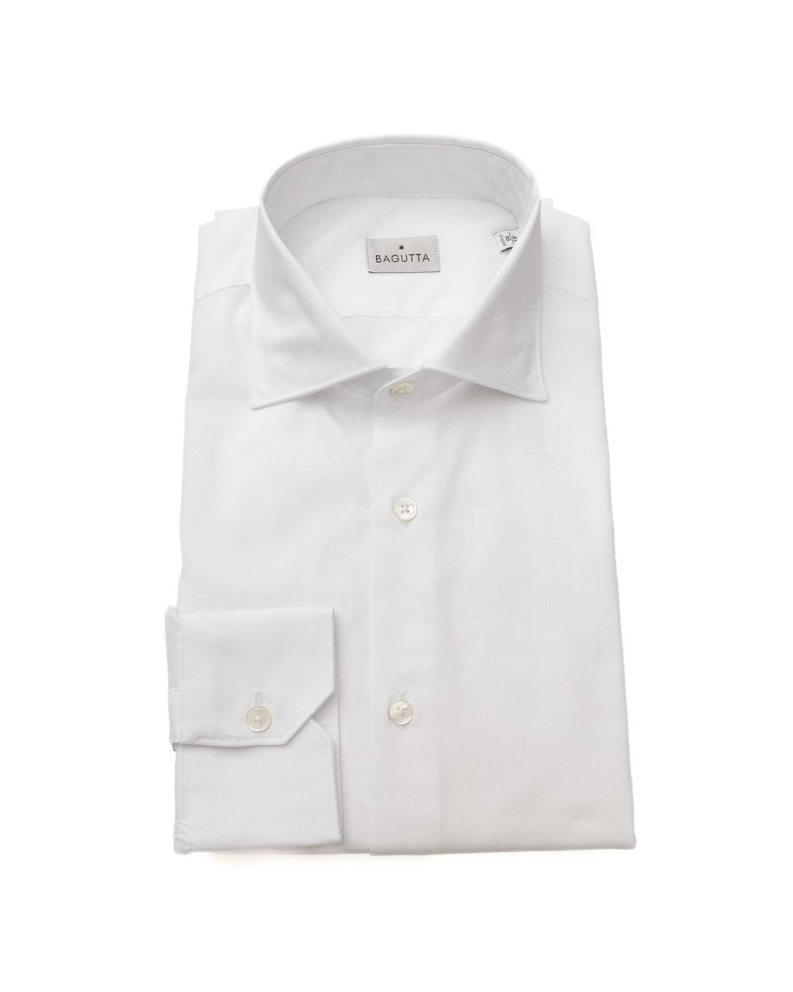 V539-BA-23956-M-171501-00 Bagutta Men's White Cotton Shirt - M - Image 1