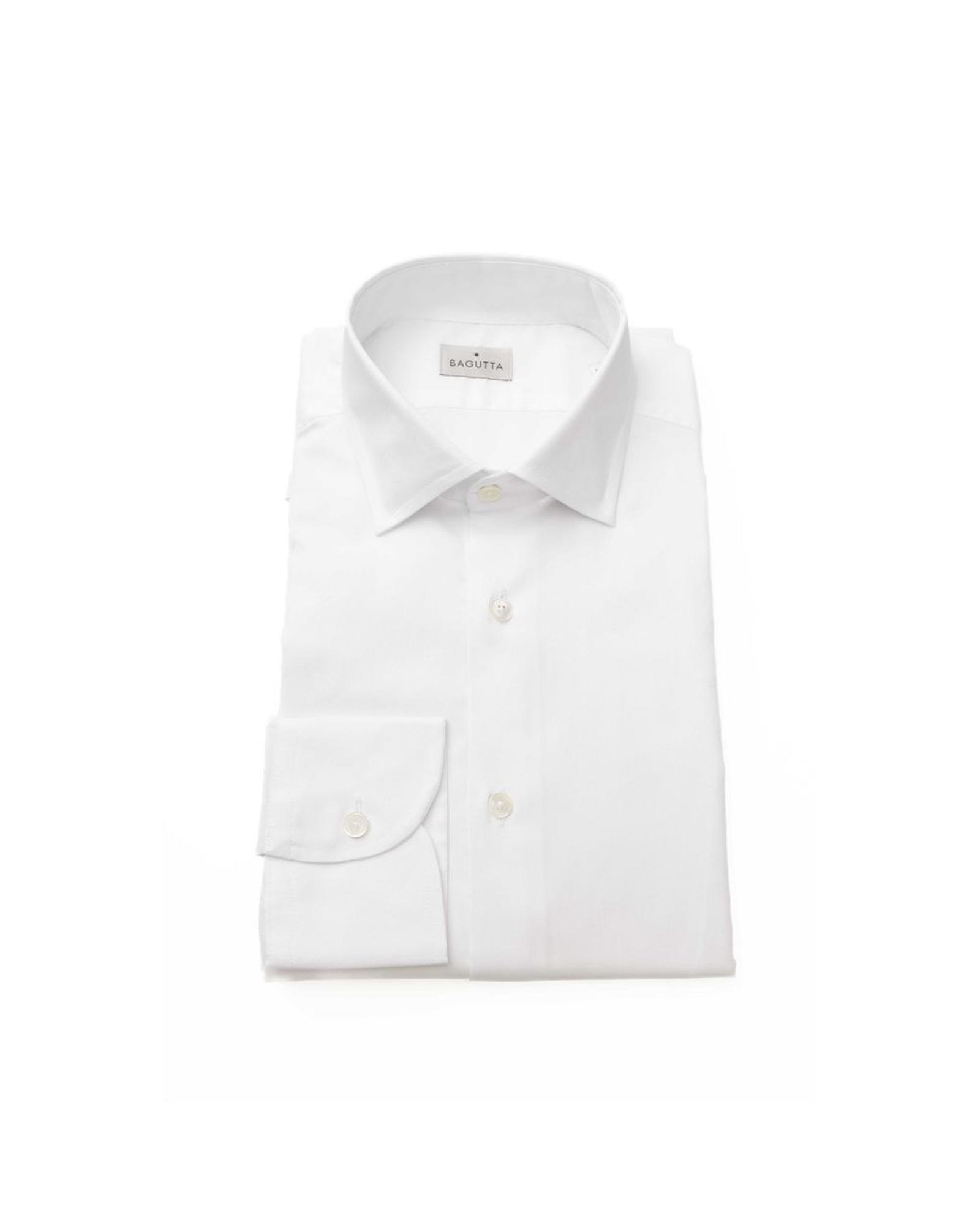 V539-BA-23957-L-171195-00 Bagutta Men's White Cotton Shirt - L - Image 1