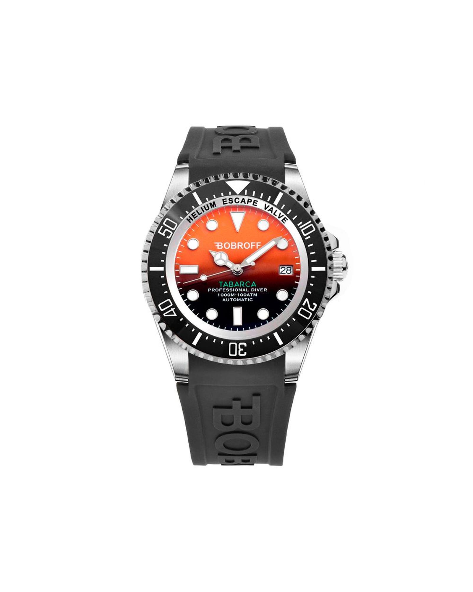 V539-BOBF0004BFSTNAC-202506160026-00 Bobroff Men's Black Rubber Watch - One Size - Image 1