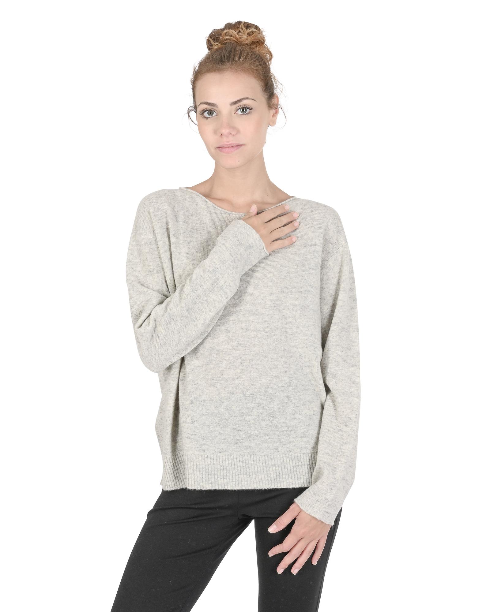 V539-BTB107827-202508311915-00 Oversize Boat Neck Cashmere Sweater - XL - Image 1