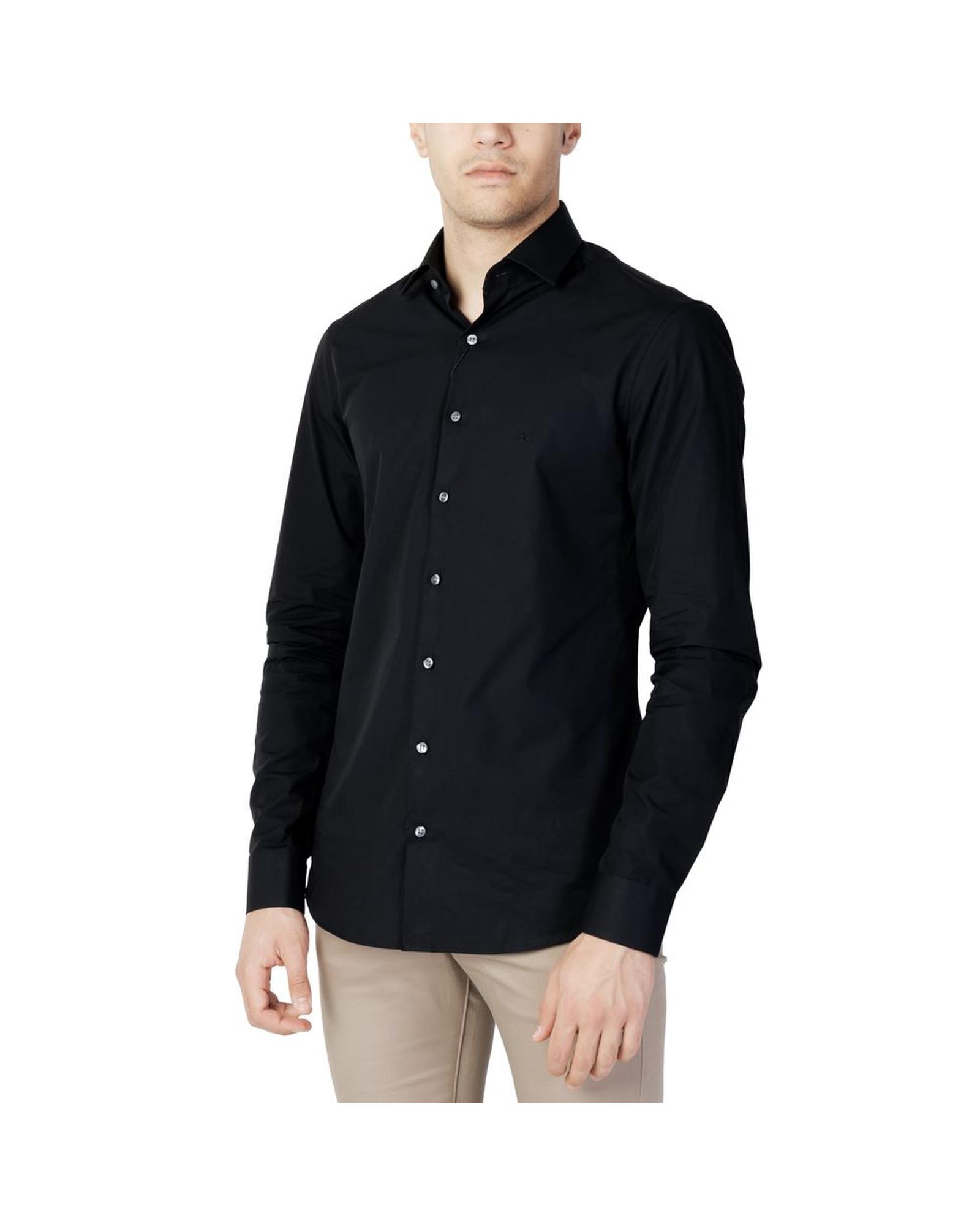 V539-CA-11123800009-40-202506160616-00 Calvin Klein Men's Black Cotton Shirt - 40 EU - Image 1