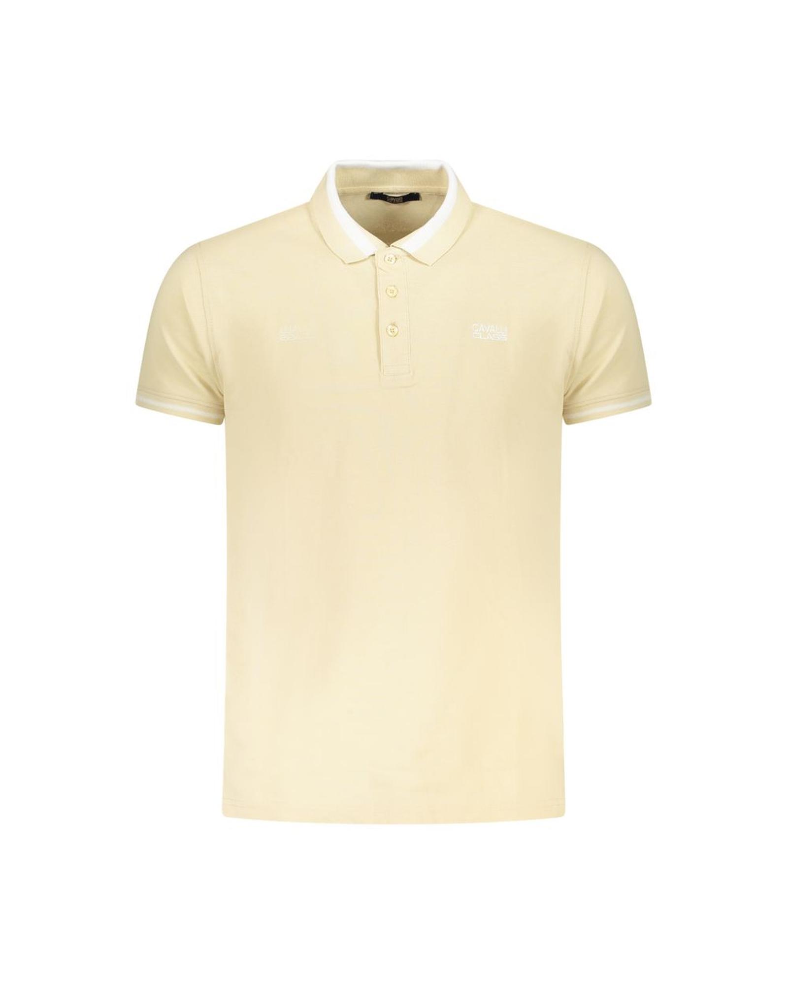 V539-CA-36641-XL-202506161542-00 Cavalli Class Men's Beige Cotton Polo Shirt - XL - Image 1