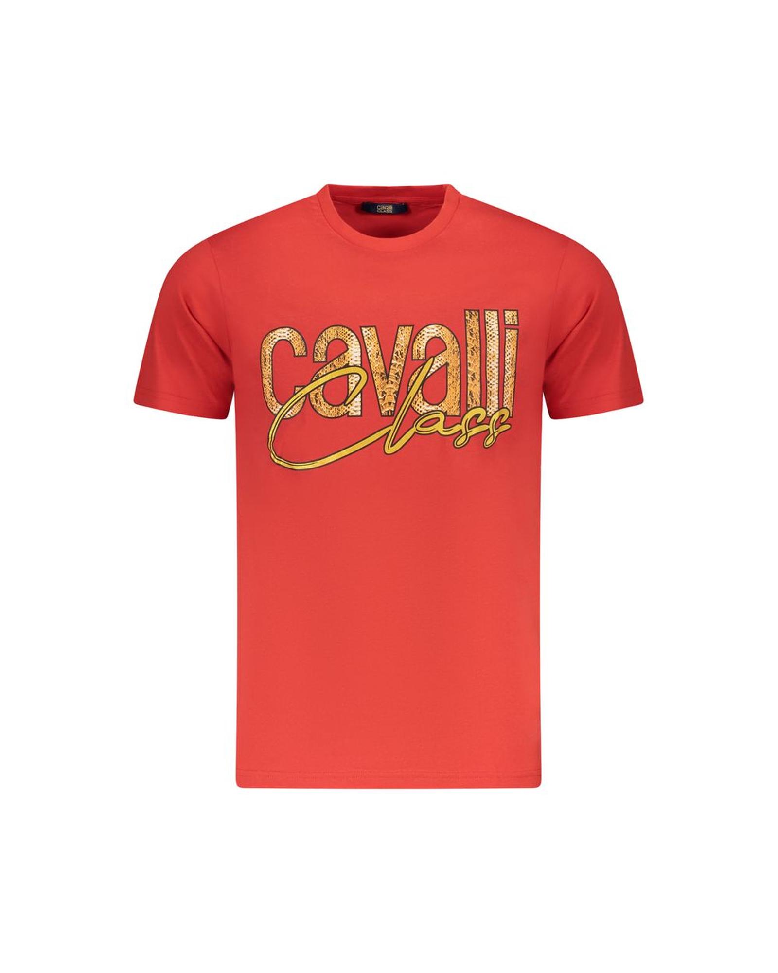 V539-CA-36642-L-202506161545-00 Cavalli Class Men's Red Cotton T-Shirt - L - Image 1