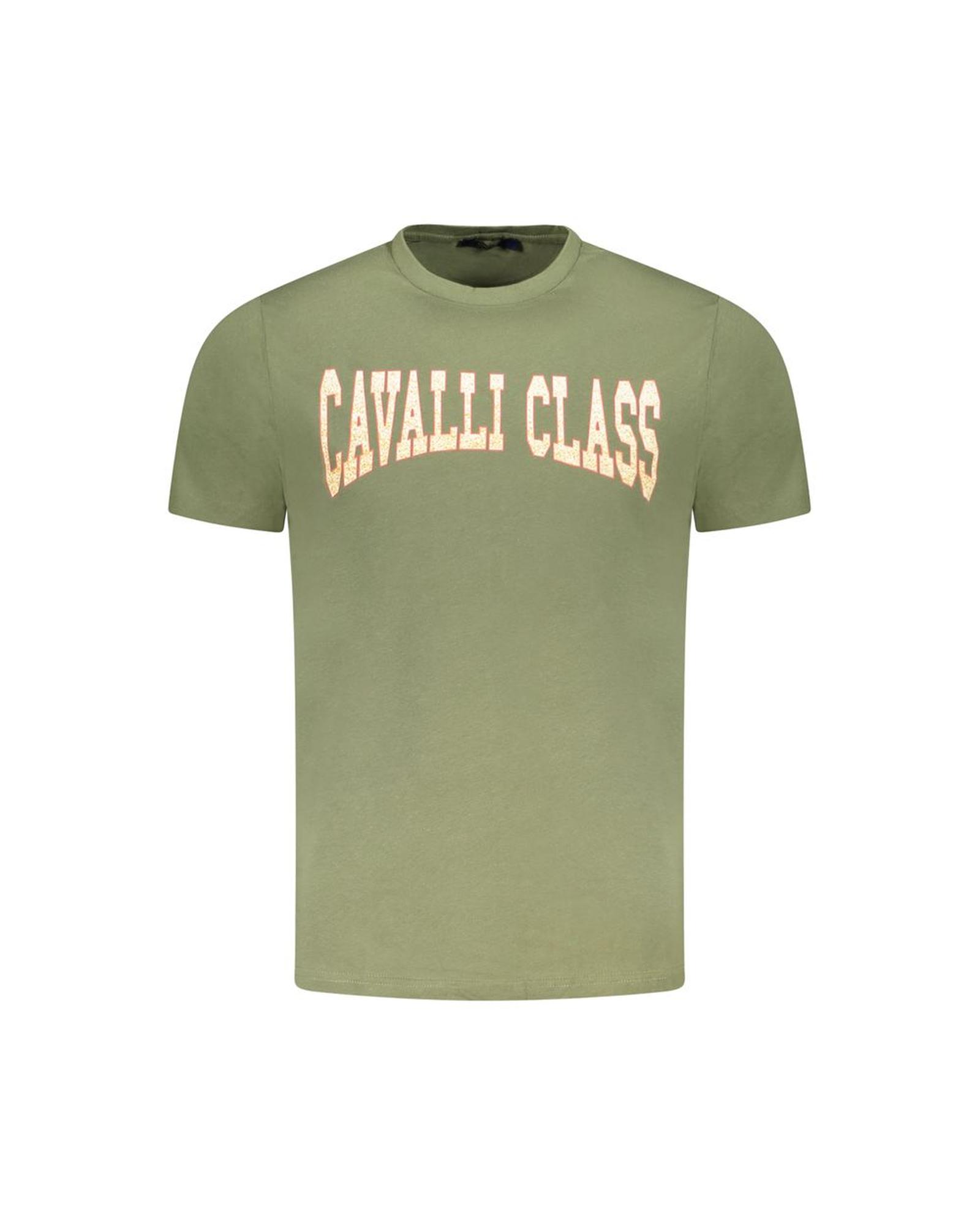 V539-CA-36666-M-202506161341-00 Cavalli Class Men's Green Cotton T-Shirt - M - Image 1