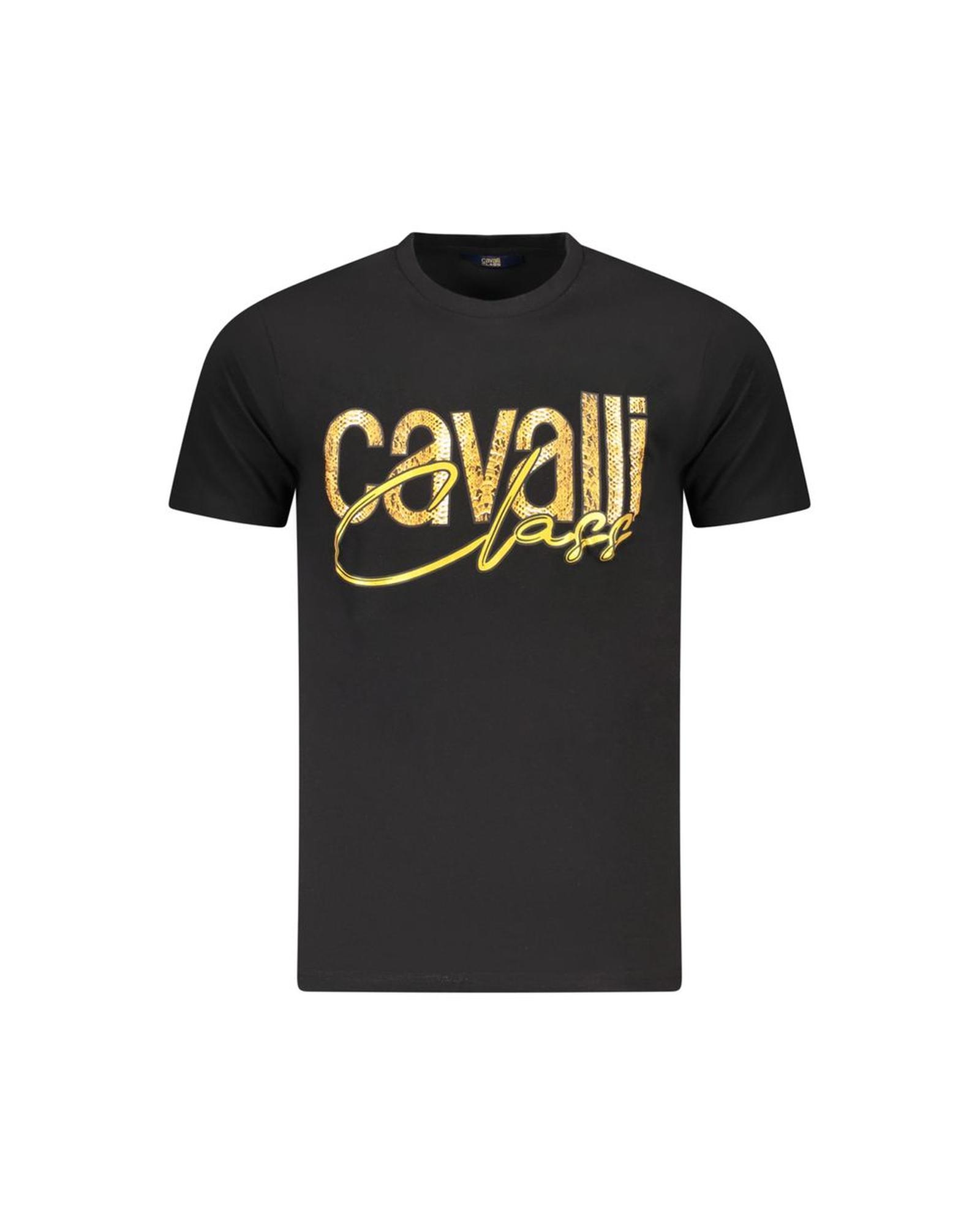 V539-CA-36675-L-202506161412-00 Cavalli Class Men's Black Cotton T-Shirt - L - Image 1