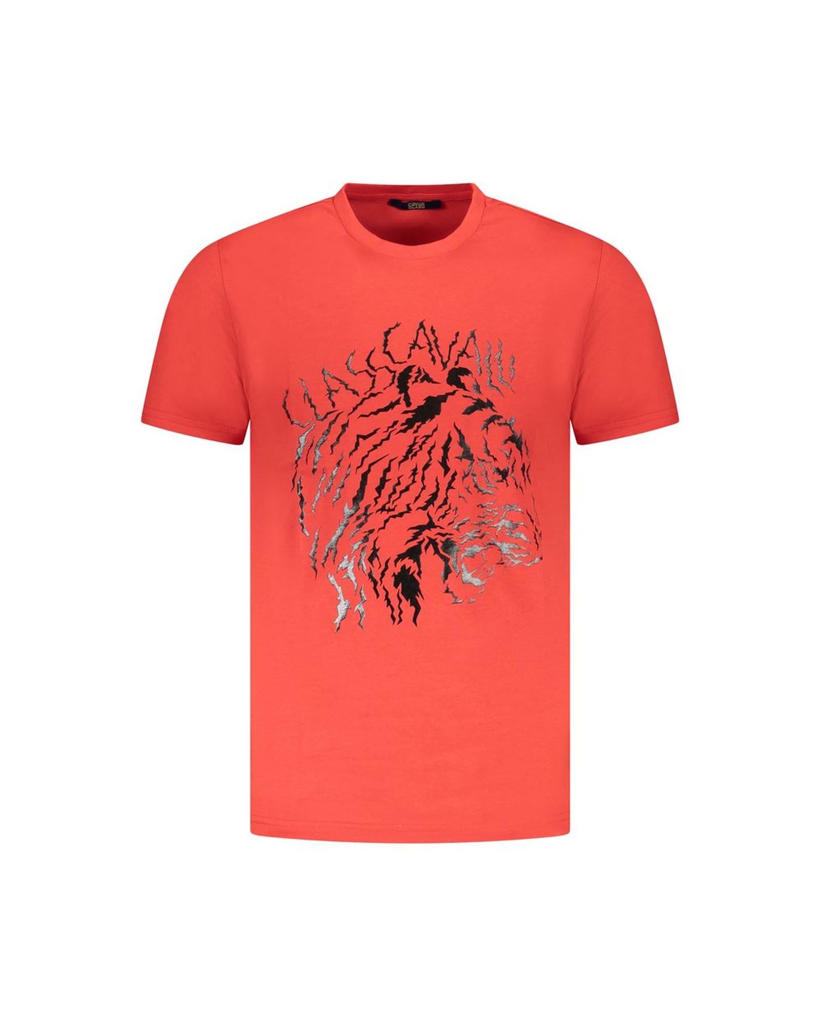 V539-CA-36677-L-202506161416-00 Cavalli Class Men's Red Cotton T-Shirt - L - Image 1