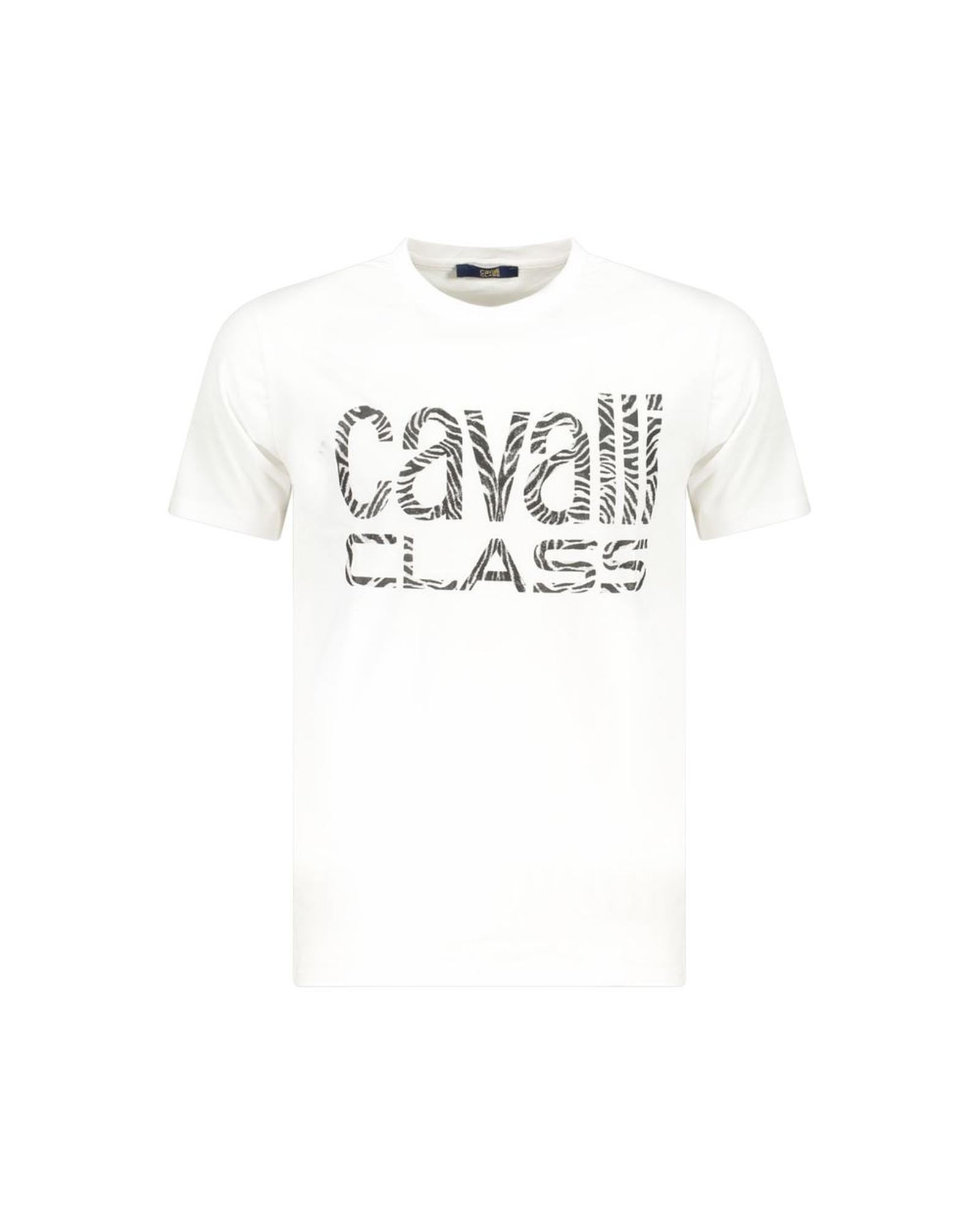 V539-CA-36683-L-202506161426-00 Cavalli Class Men's White Cotton T-Shirt - L - Image 1
