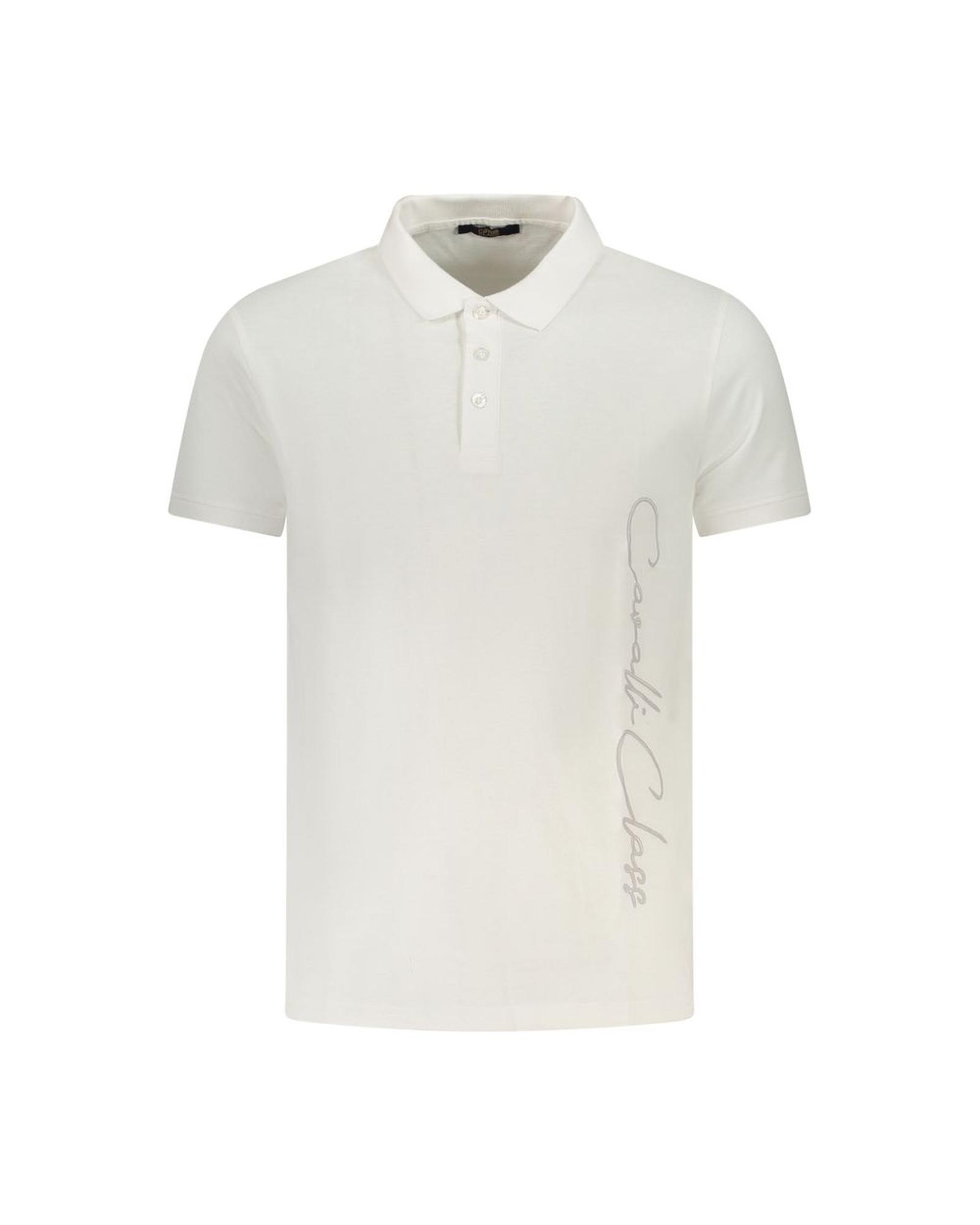 V539-CA-36686-XL-202506161435-00 Cavalli Class Men's White Cotton Polo Shirt - XL - Image 1