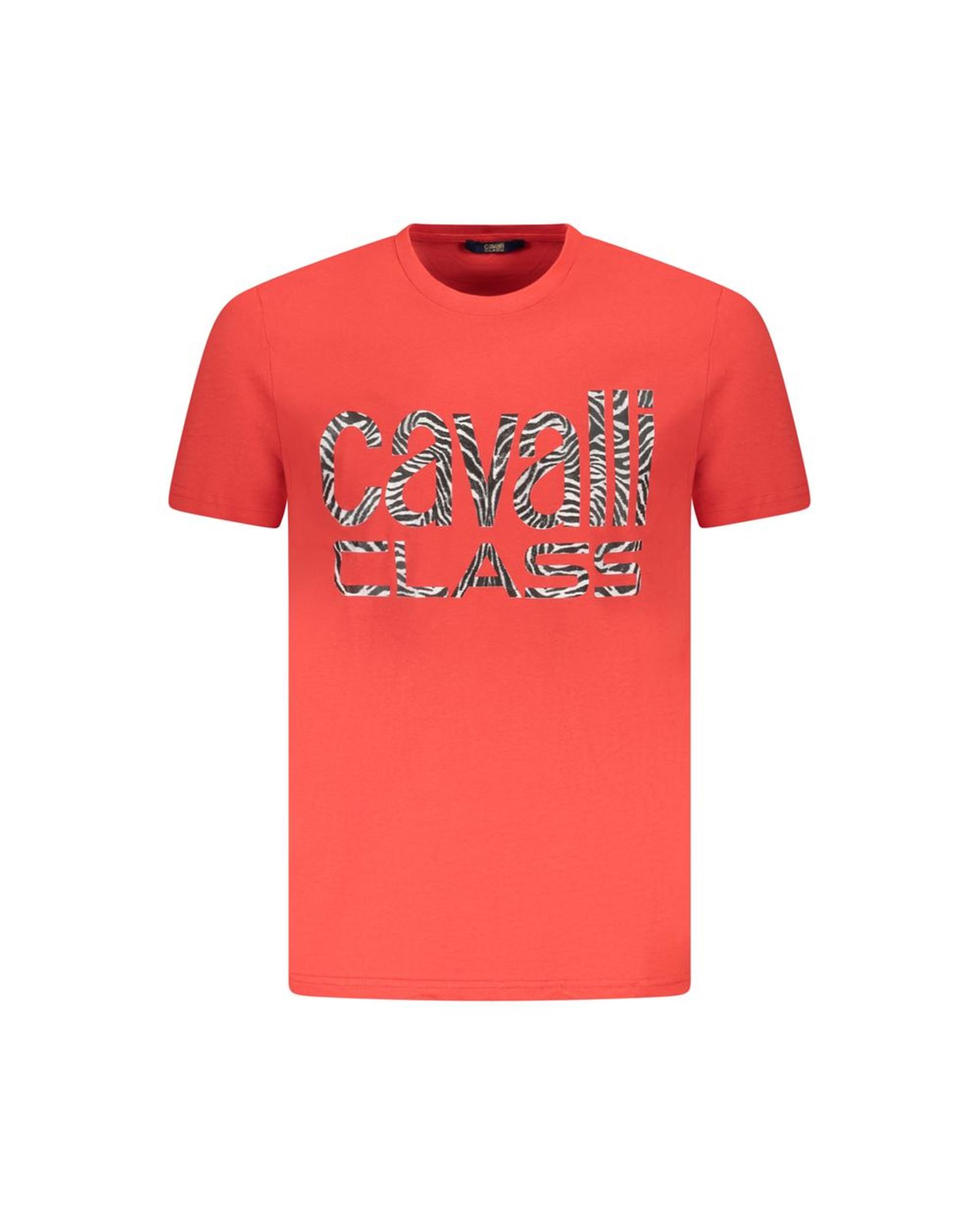 V539-CA-36687-XXL-202506161437-00 Cavalli Class Men's Red Cotton T-Shirt - 2XL - Image 1