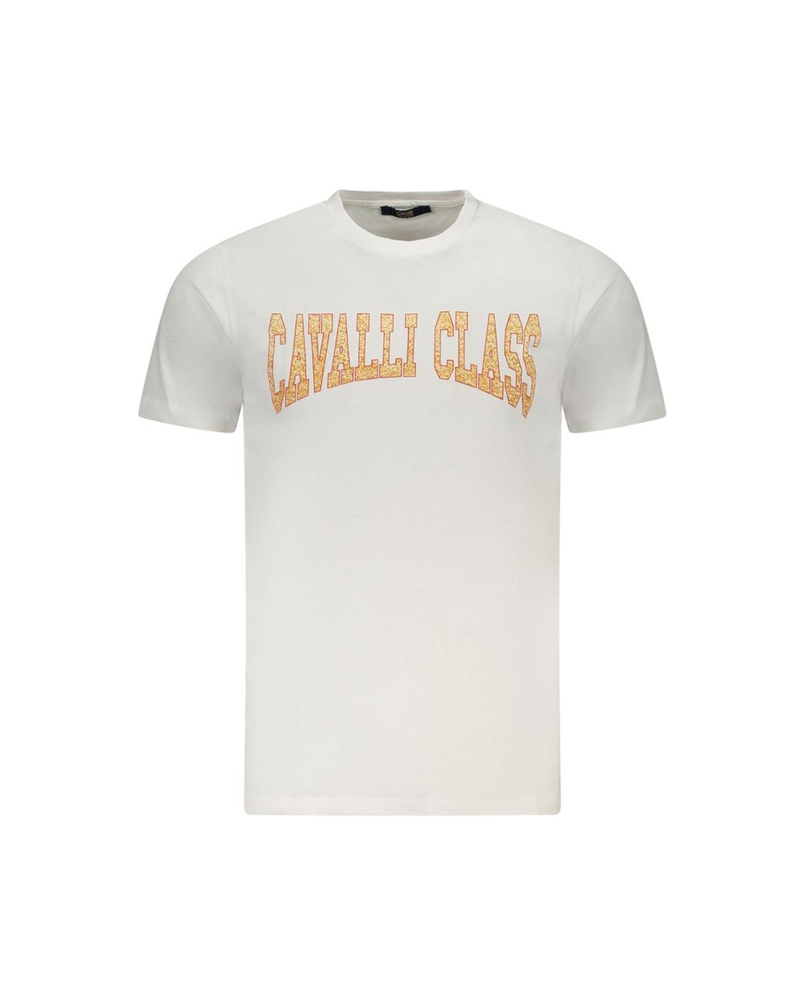 V539-CA-36701-M-202506161520-00 Cavalli Class Men's White Cotton T-Shirt - M - Image 1
