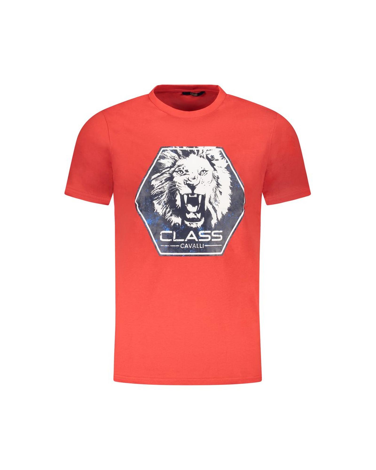 V539-CA-36710-L-202506161541-00 Cavalli Class Men's Red Cotton T-Shirt - L - Image 1