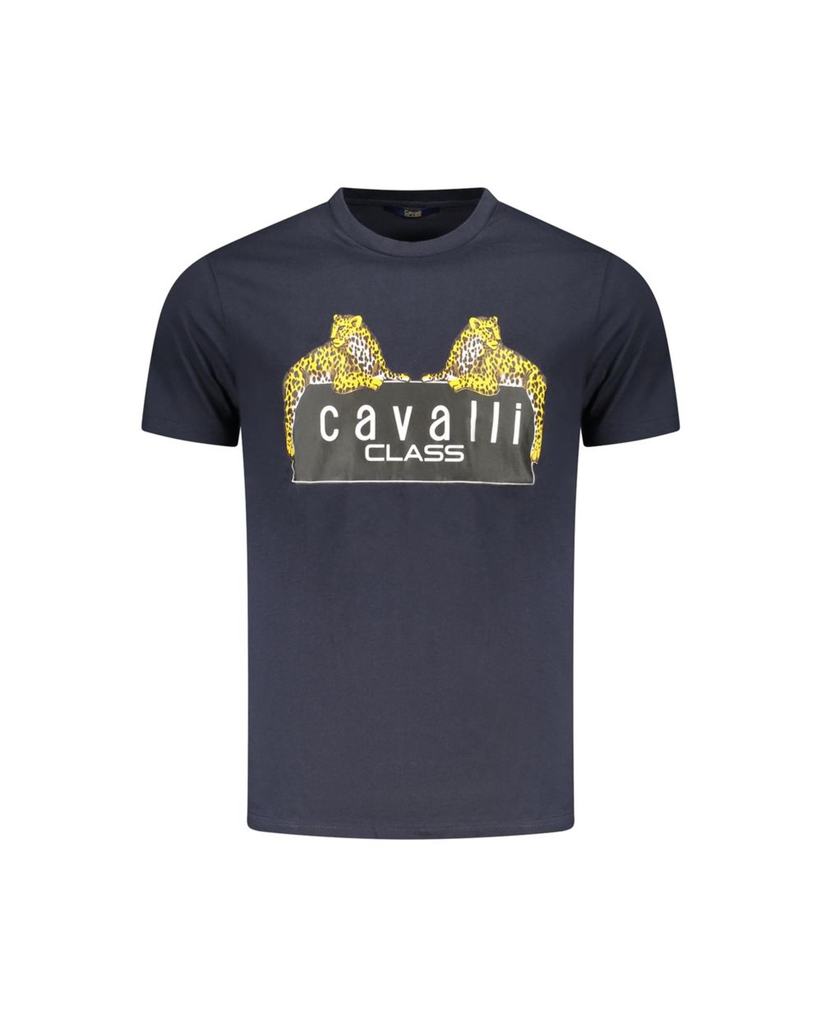 V539-CA-36713-XL-202506161853-00 Cavalli Class Men's Blue Cotton T-Shirt - XL - Image 1