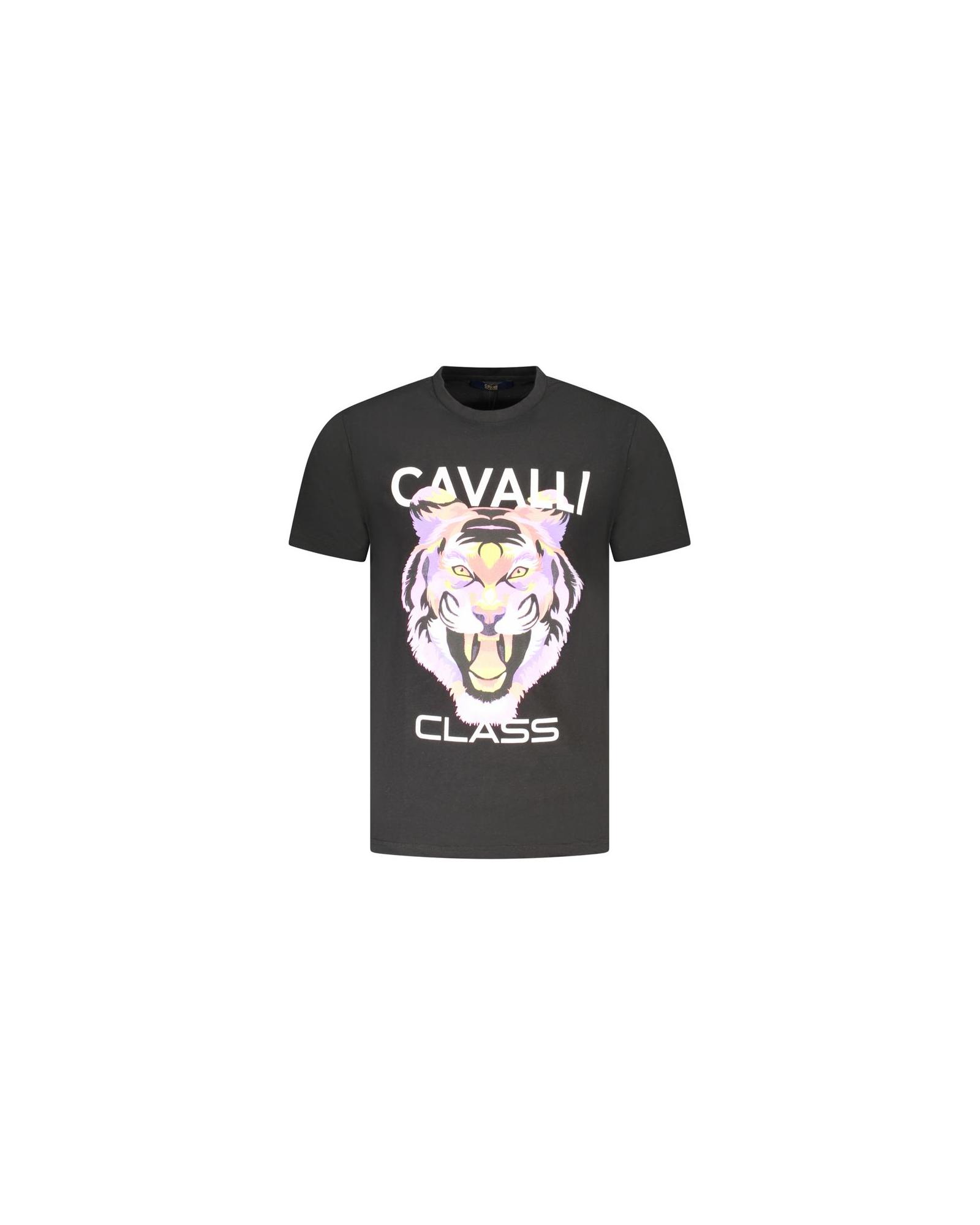 V539-CA-36714-M-202506161910-00 Cavalli Class Men's Black Cotton T-Shirt - M - Image 1