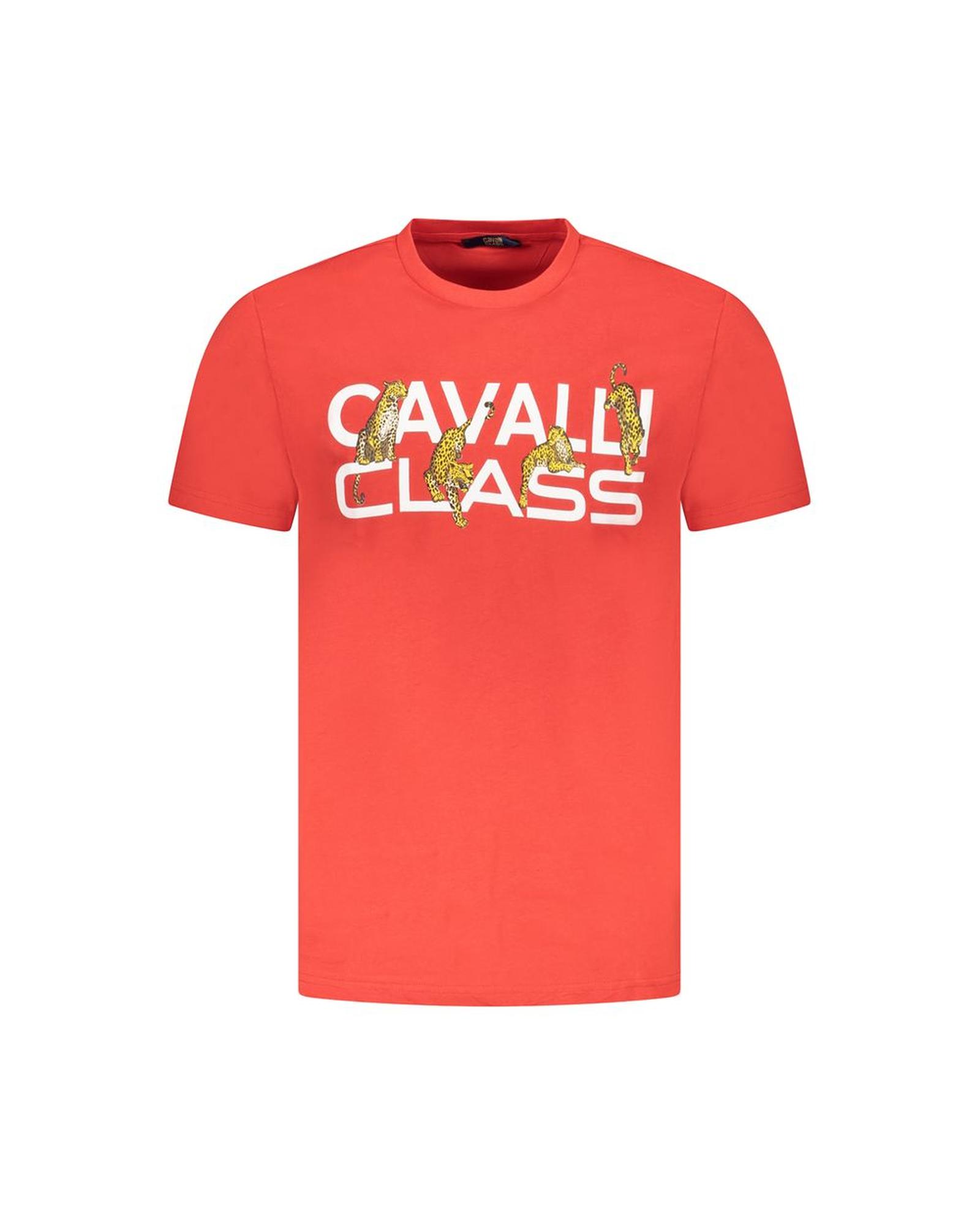 V539-CA-36715-M-202506161911-00 Cavalli Class Men's Red Cotton T-Shirt - M - Image 1