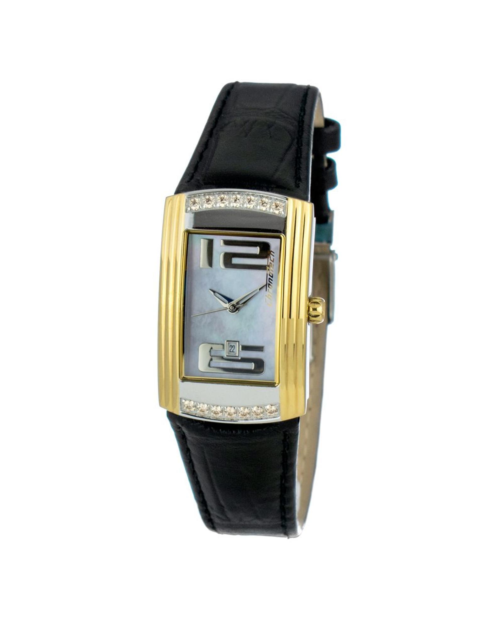 V539-CHCT7017L01SAC-202506161902-00 Chronotech Women's Black Leather Watch - One Size - Image 1