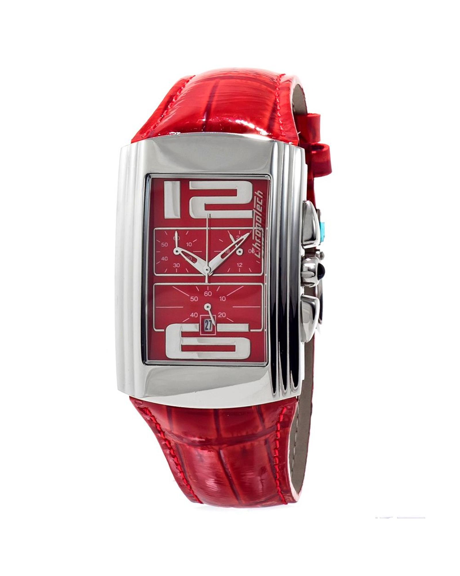 V539-CHCT7018M05AC-202506161625-00 Chronotech Unisex's Red Leather Watch - One Size - Image 1