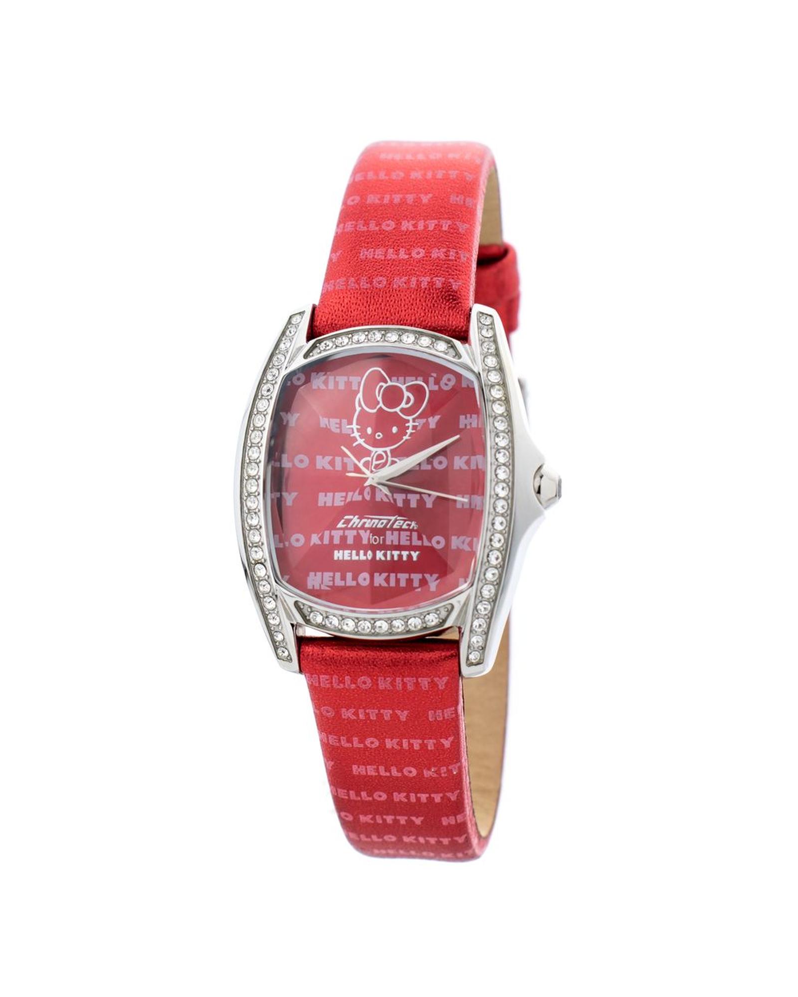V539-CHCT7094SS28AC-202506161635-00 Chronotech Women's Red Leather Watch - One Size - Image 1
