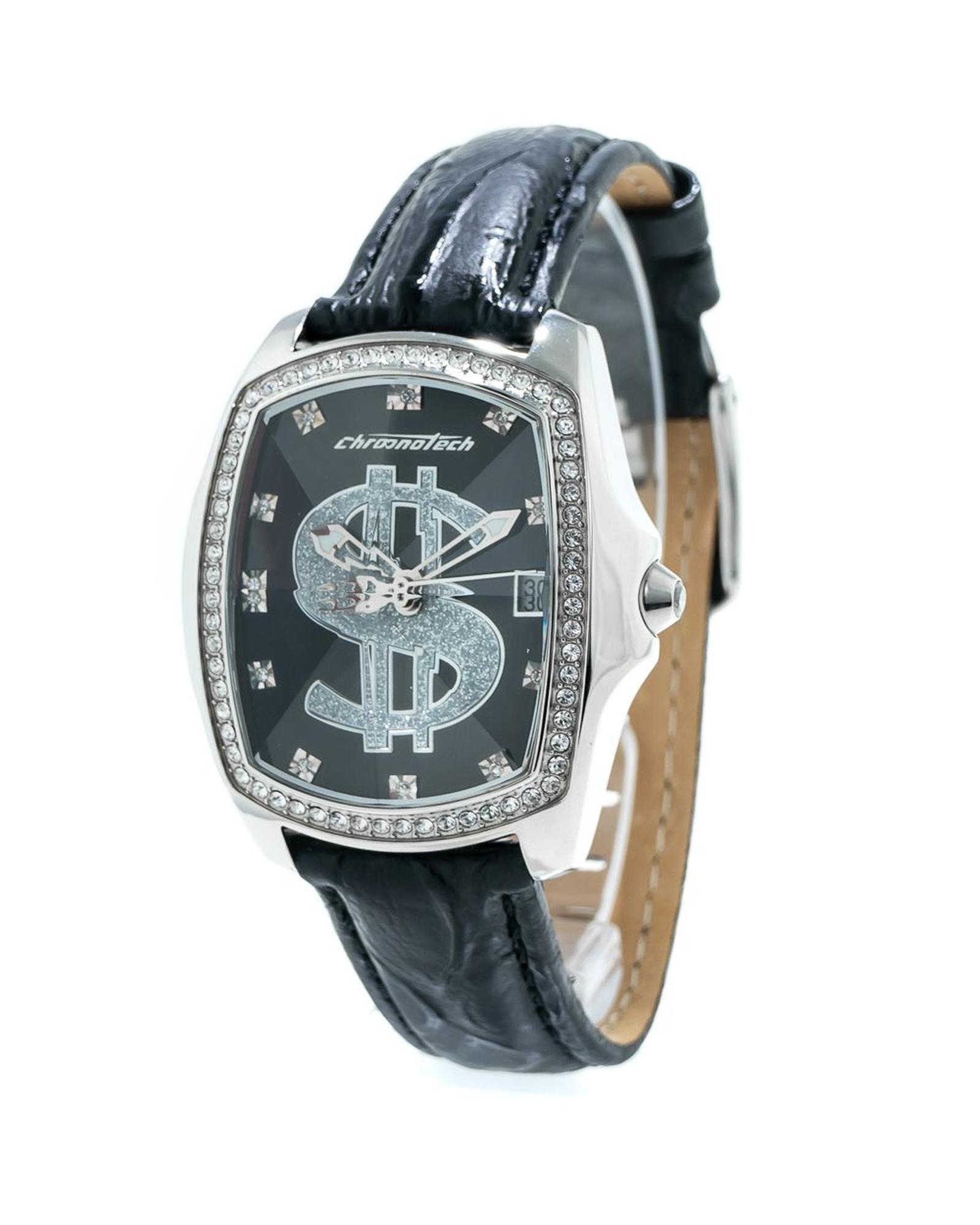 V539-CHCT7896LS103AC-202506161811-00 Chronotech Women's Black Leather Watch - One Size - Image 1