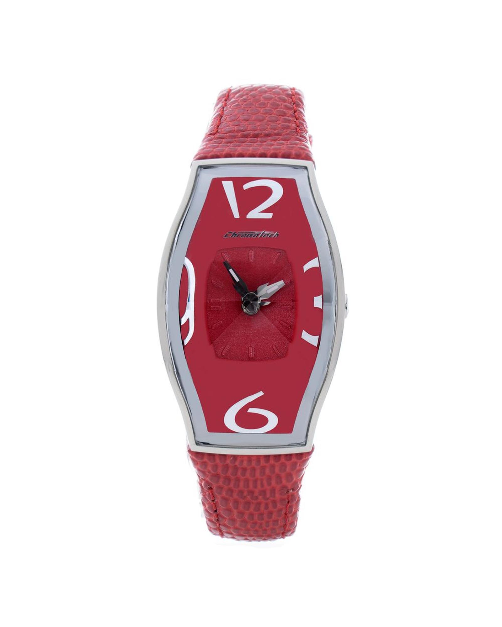 V539-CHCT7932L14AC-202506161835-00 Chronotech Women's Red Leather Watch - One Size - Image 1