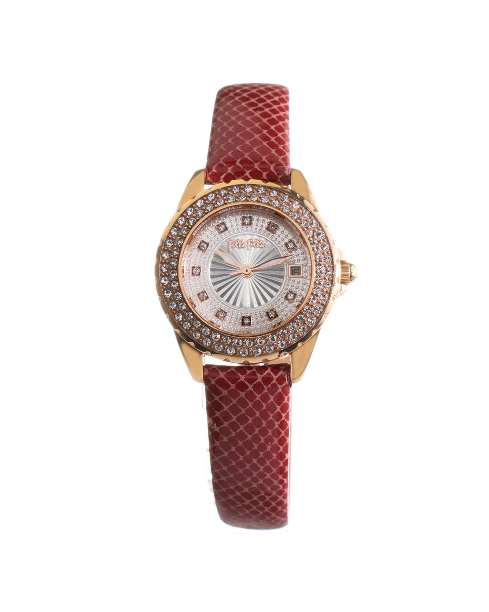 V539-FFWF1B006STSRAC-202506170046-00 Folli Follie Women's Red Leather Watch - One Size - Image 1