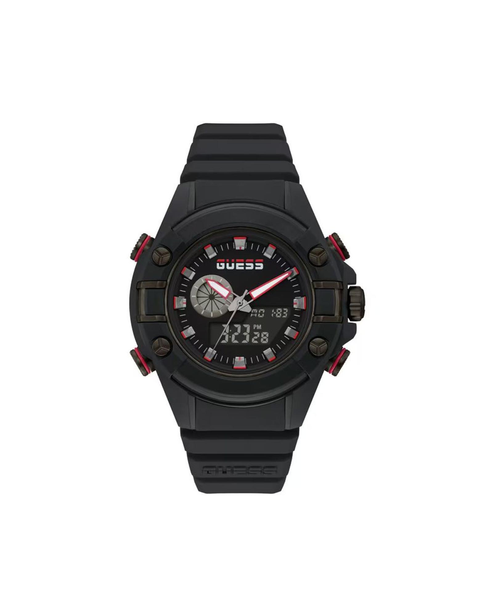 V539-GUGW0269G3AC-202506170335-00 Guess Men's Black Resin Watch - One Size - Image 1