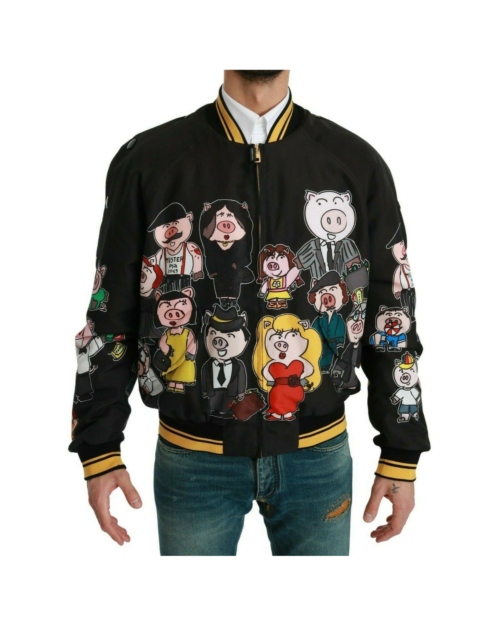 V539-JKT2609-48-202508312310-00 Dolce & Gabbana Bomber Jacket with Multicolor Motive 48 IT Men - Image 1