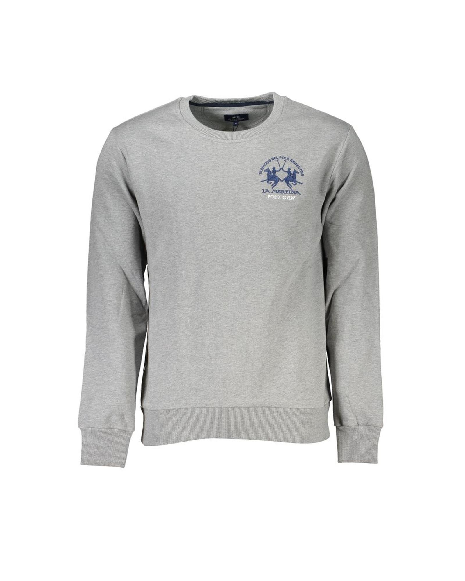 V539-LA-27012-M-202506170711-00 La Martina Men's Gray Cotton Sweater - M - Image 1