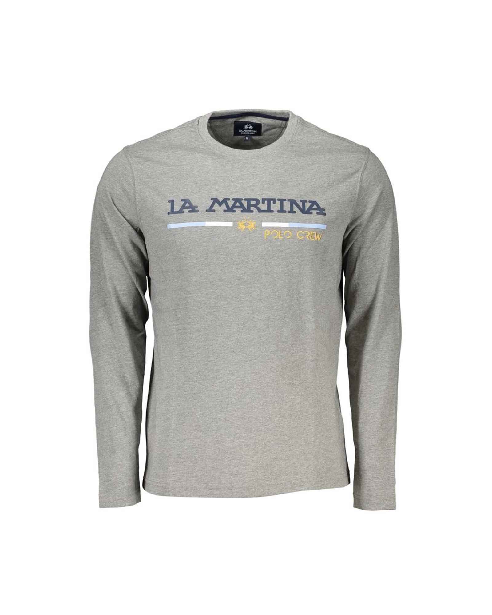 V539-LA-27024-XL-202506170721-00 La Martina Men's Gray Cotton T-Shirt - XL - Image 1