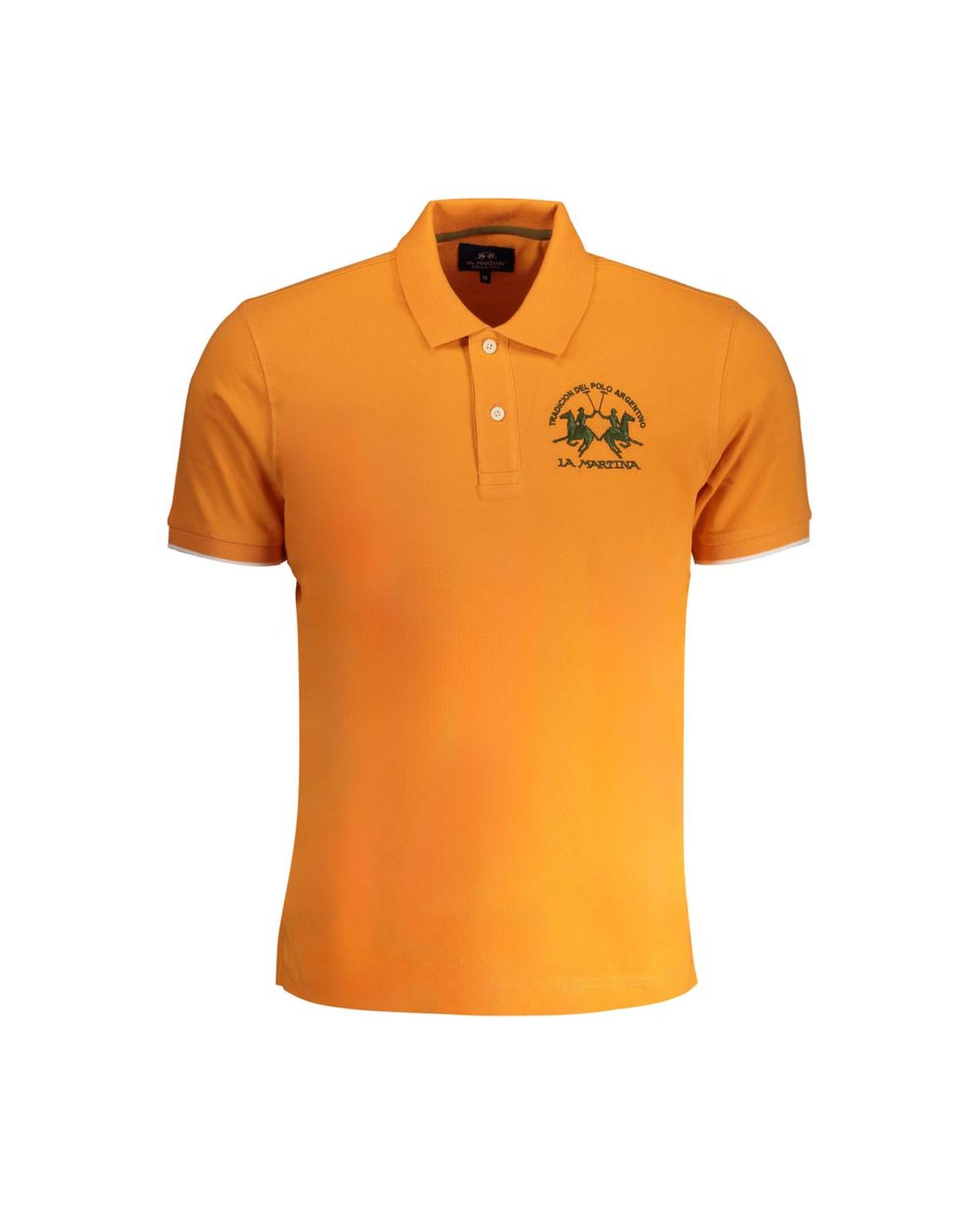 V539-LA-30449-S-202506170517-00 La Martina Men's Orange Cotton Polo Shirt - S - Image 1