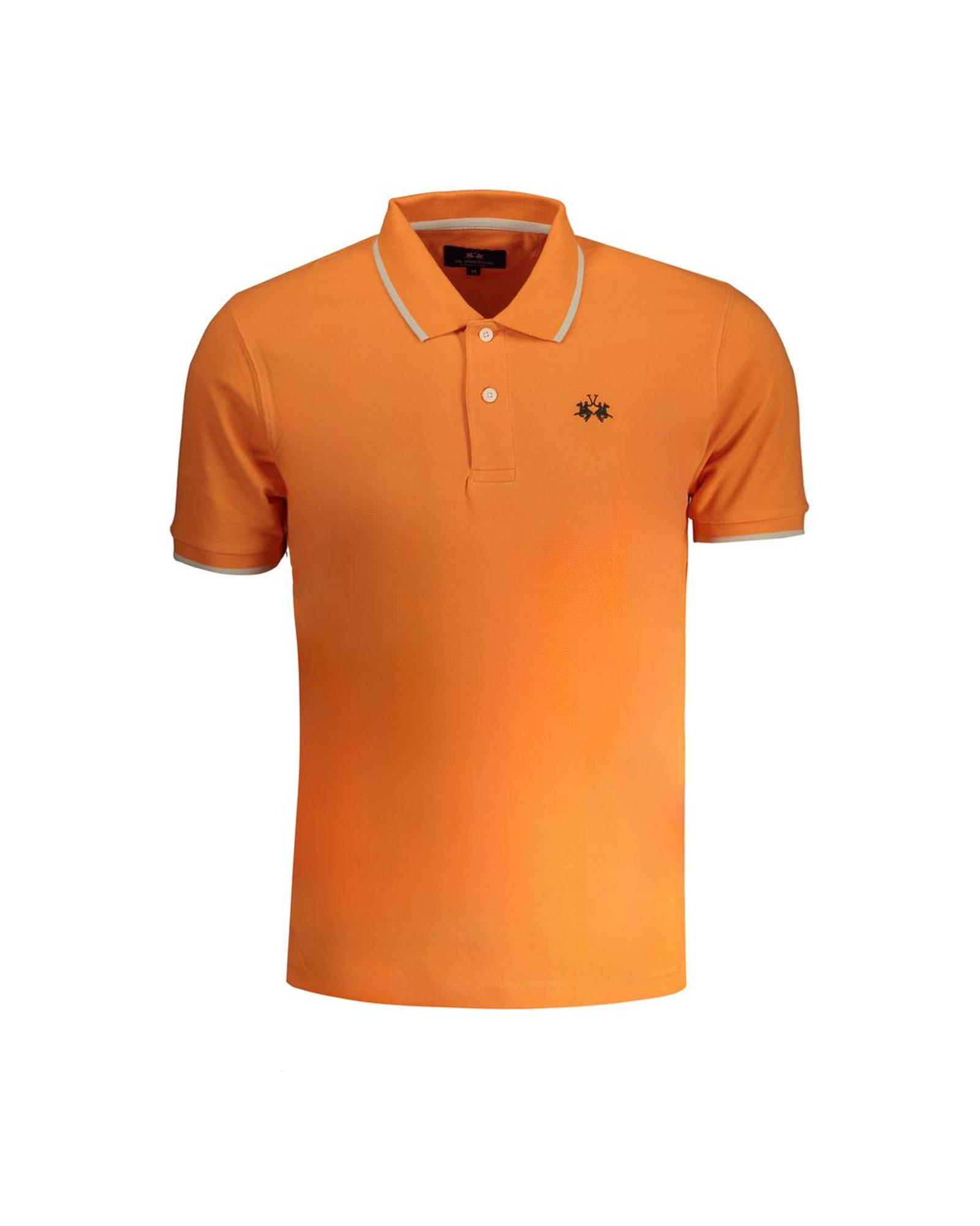 V539-LA-30453-S-202506170522-00 La Martina Men's Orange Cotton Polo Shirt - S - Image 1