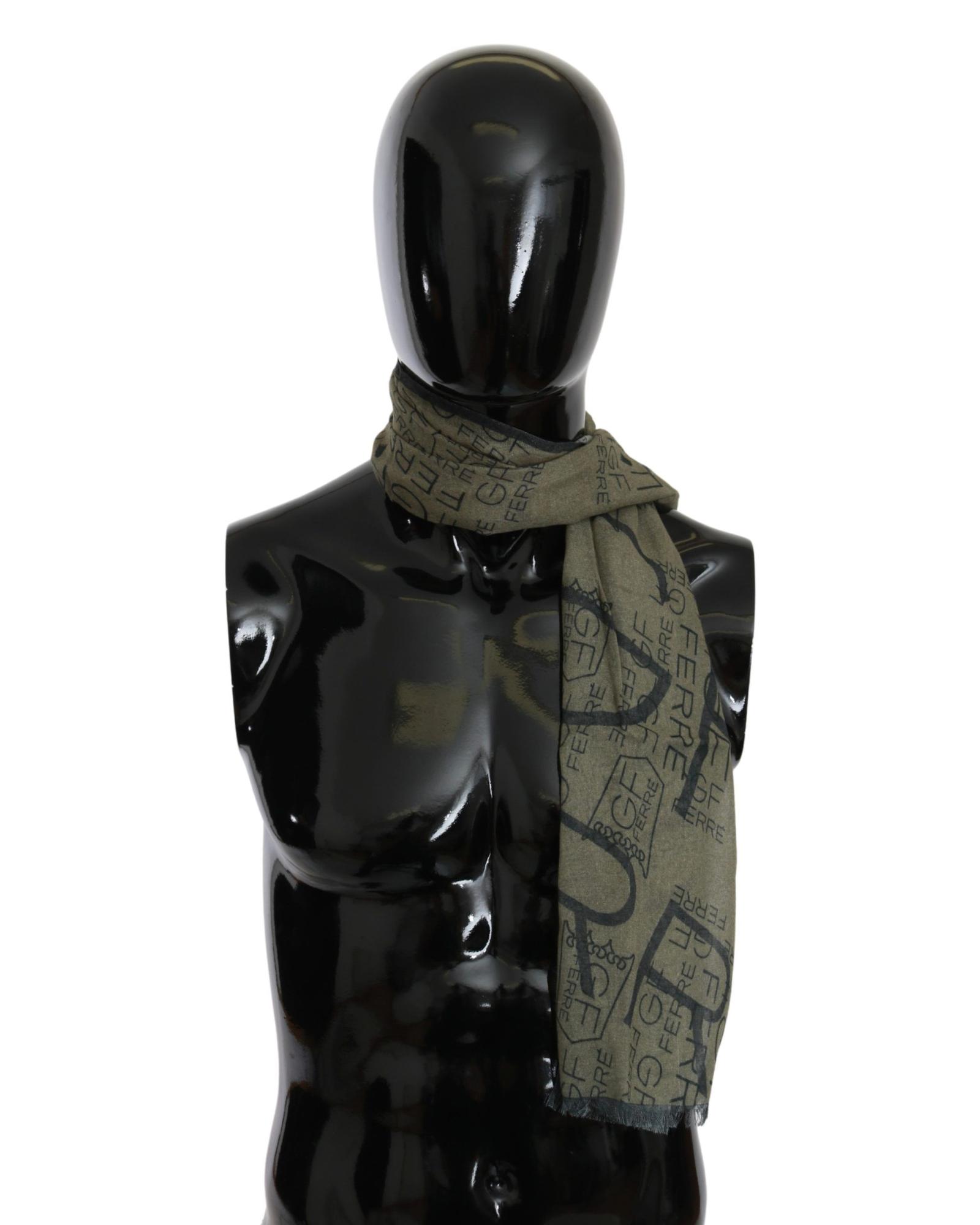 V539-MS1653-202508312030-00 Brand New Authentic GF FERRE Scarf with Logo Details One Size Women - Image 1