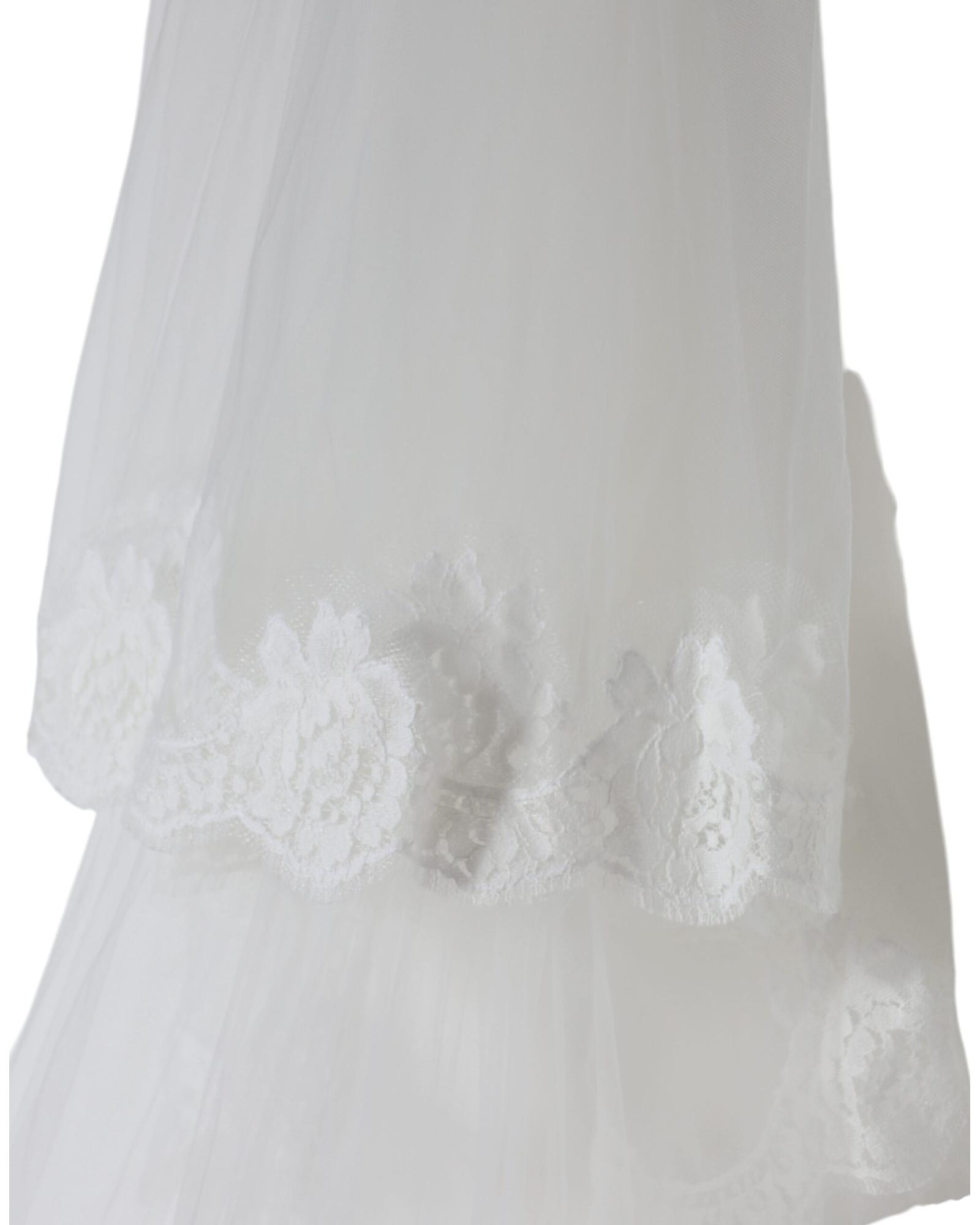 V539-MS7127-202506170953-00 Dolce & Gabbana Women's White Floral Lace Nylon Floor Length Wedding Veil - One Size - Image 1