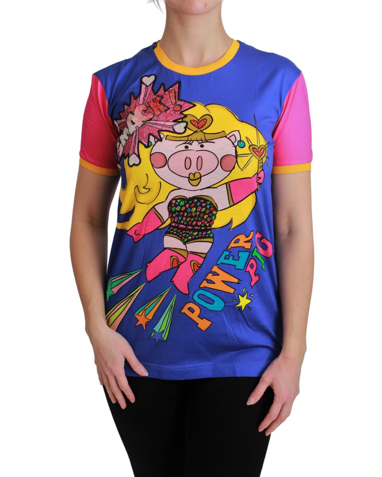 V539-TSH4553-40-202509010750-00 Dolce & Gabbana Year of the Pig 2019 Crewneck T-Shirt 40 IT Women - Image 1