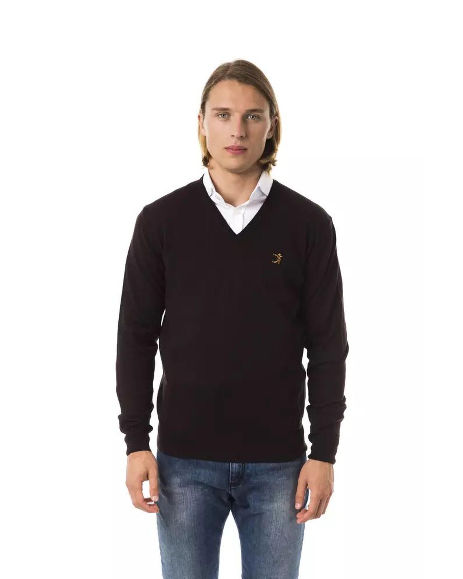 V539-UO-17055-L-202509010855-00 Embroidered V-neck Sweater in Extrafine Wool Merinos L Men - Image 1