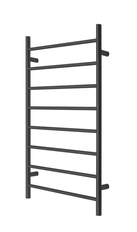 V549-10062ROUNDBLACK-109676-00 Premium Matte Black Towel Rack - 8 Bars, Round Design, AU Standard, 1000x620mm Wide - Image 1