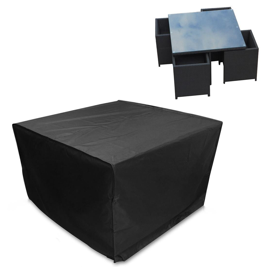 V562-0276CH-202503031925-00 Outdoor Furniture Set Cover - Waterproof Anti-uv Dust-proof - 210d Oxford Cloth - 123x123x74cm - Black - Image 1