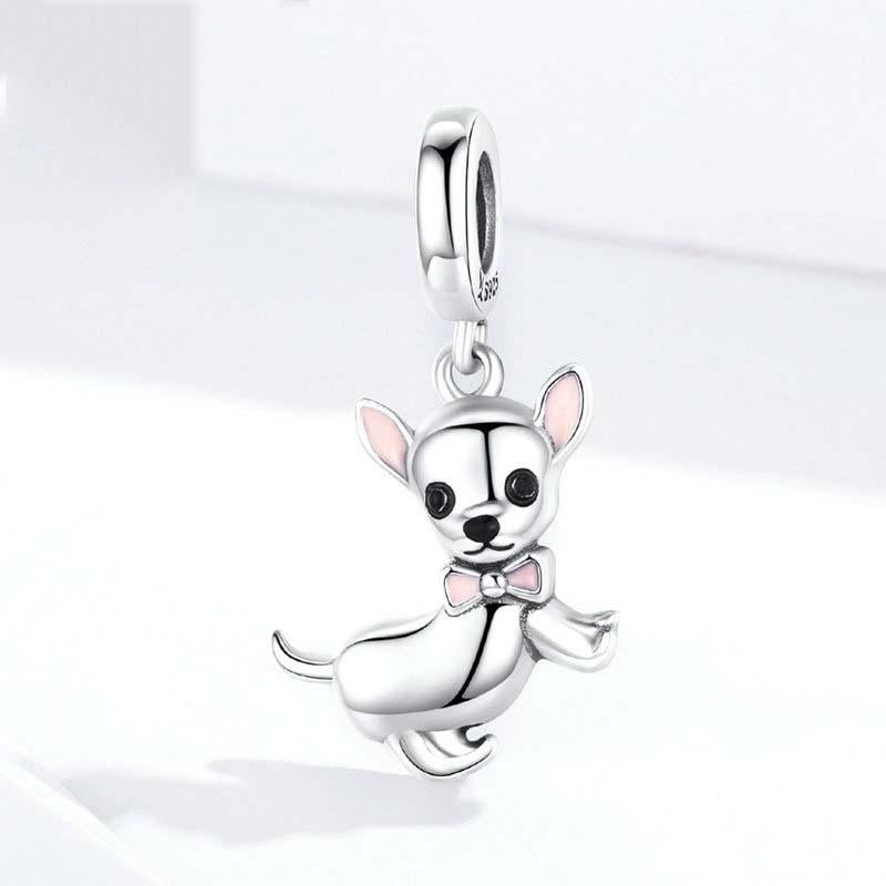 V562-03676240DBT-202504111845-00 925 Sterling Silver Chihuahua Charm Pendant For Diy Bracelets - Image 1