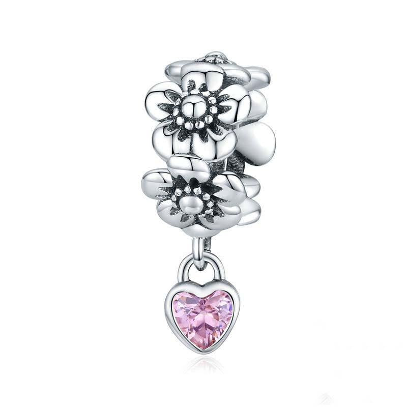 V562-05586240DBT-202504111921-00 925 Sterling Silver Flower Bead Bracelet Charms - Image 1